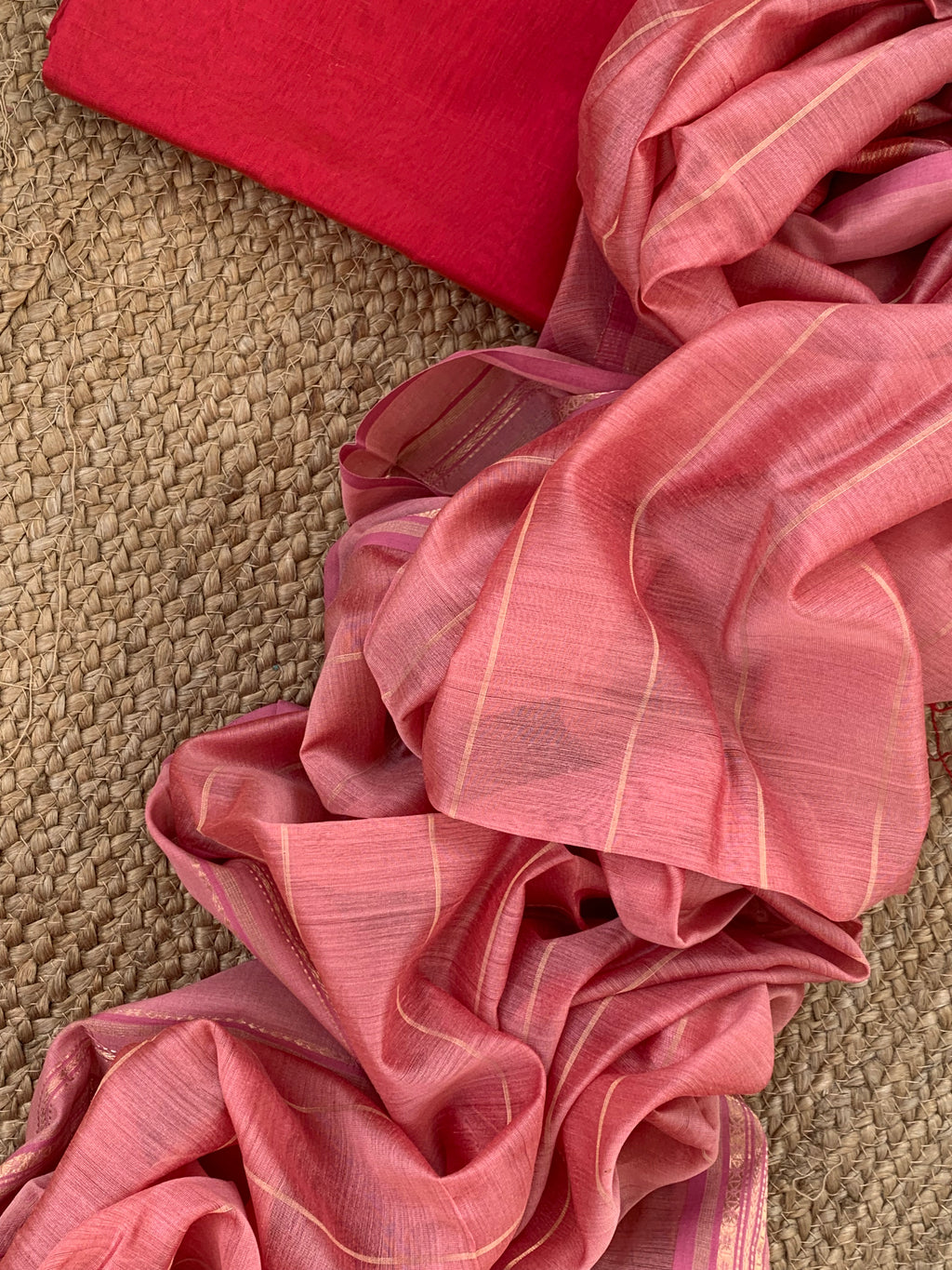 Handwoven Maheshwari Kurta dupatta set