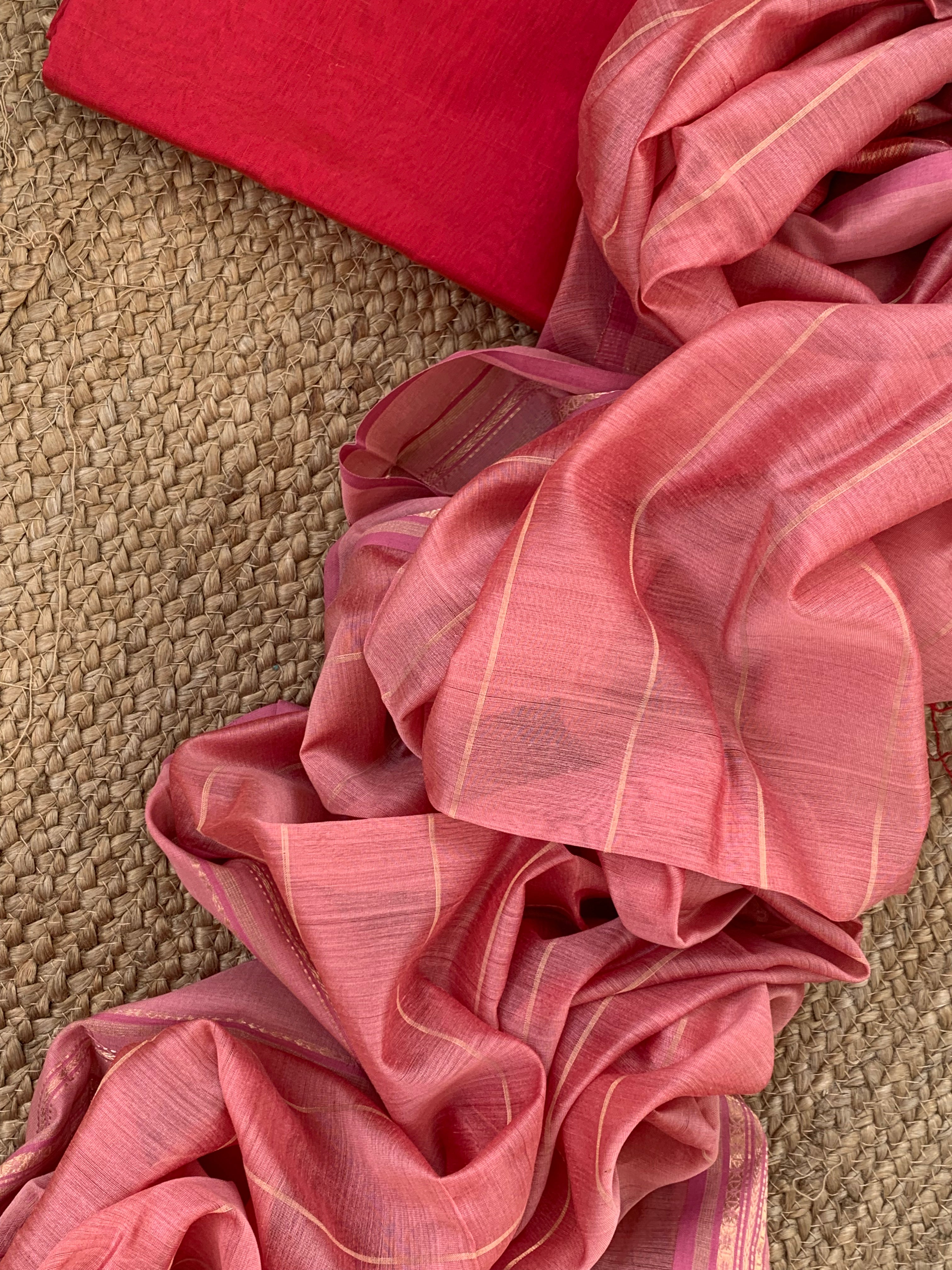 Handwoven Maheshwari Kurta dupatta set