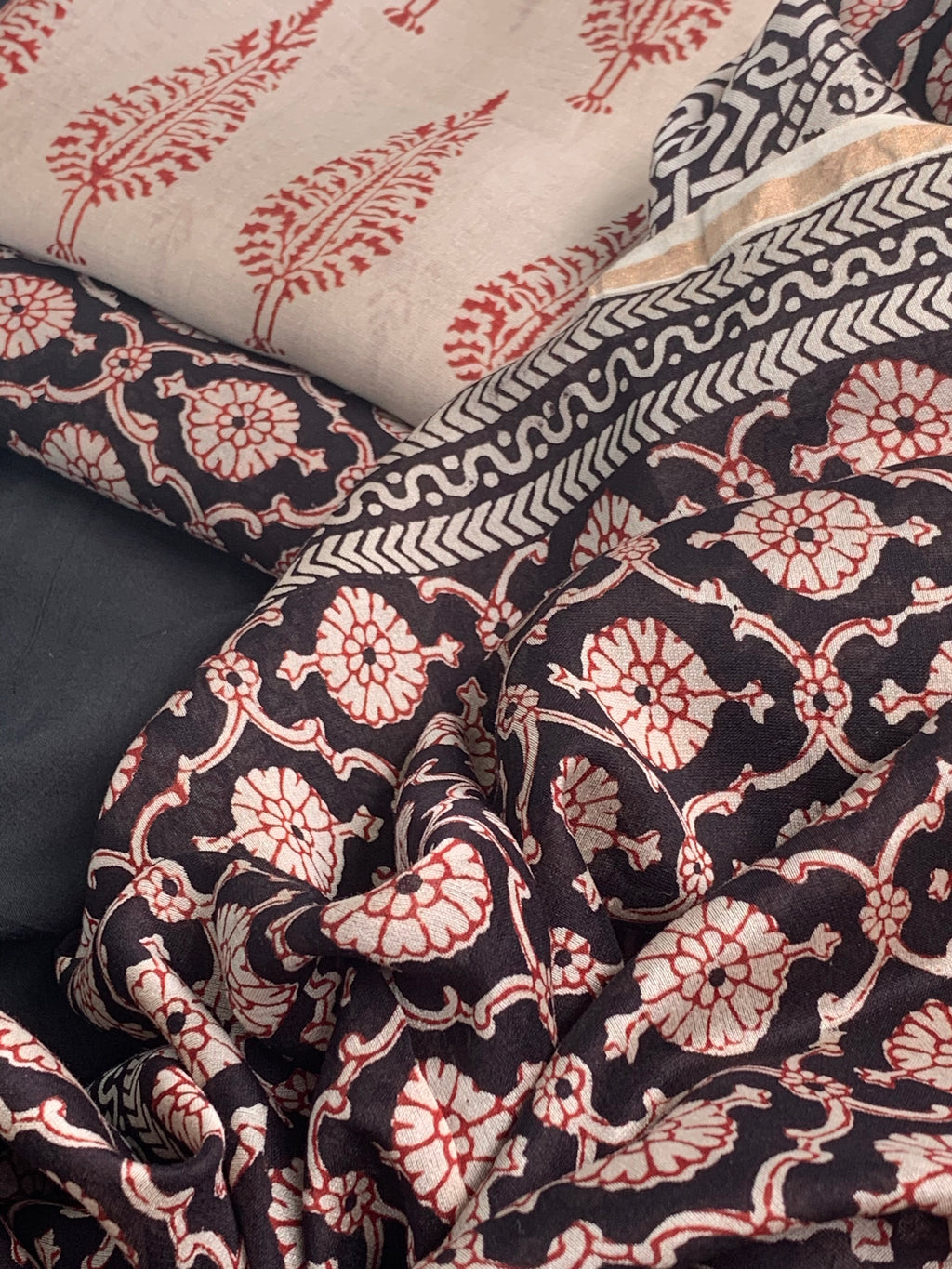 Handblock Chanderi Bagh Suit