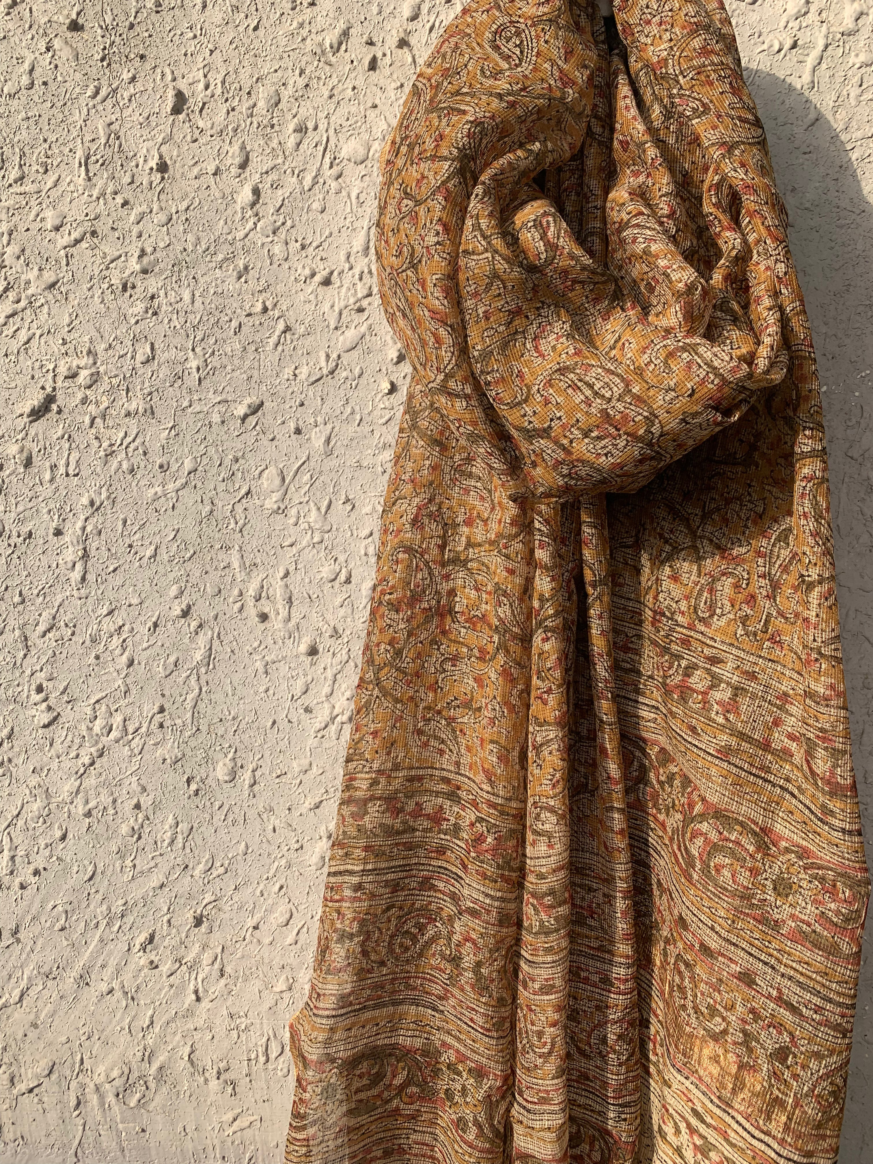 Handwoven and Handblock Natural Dye Kalamkari Kota Dupatta