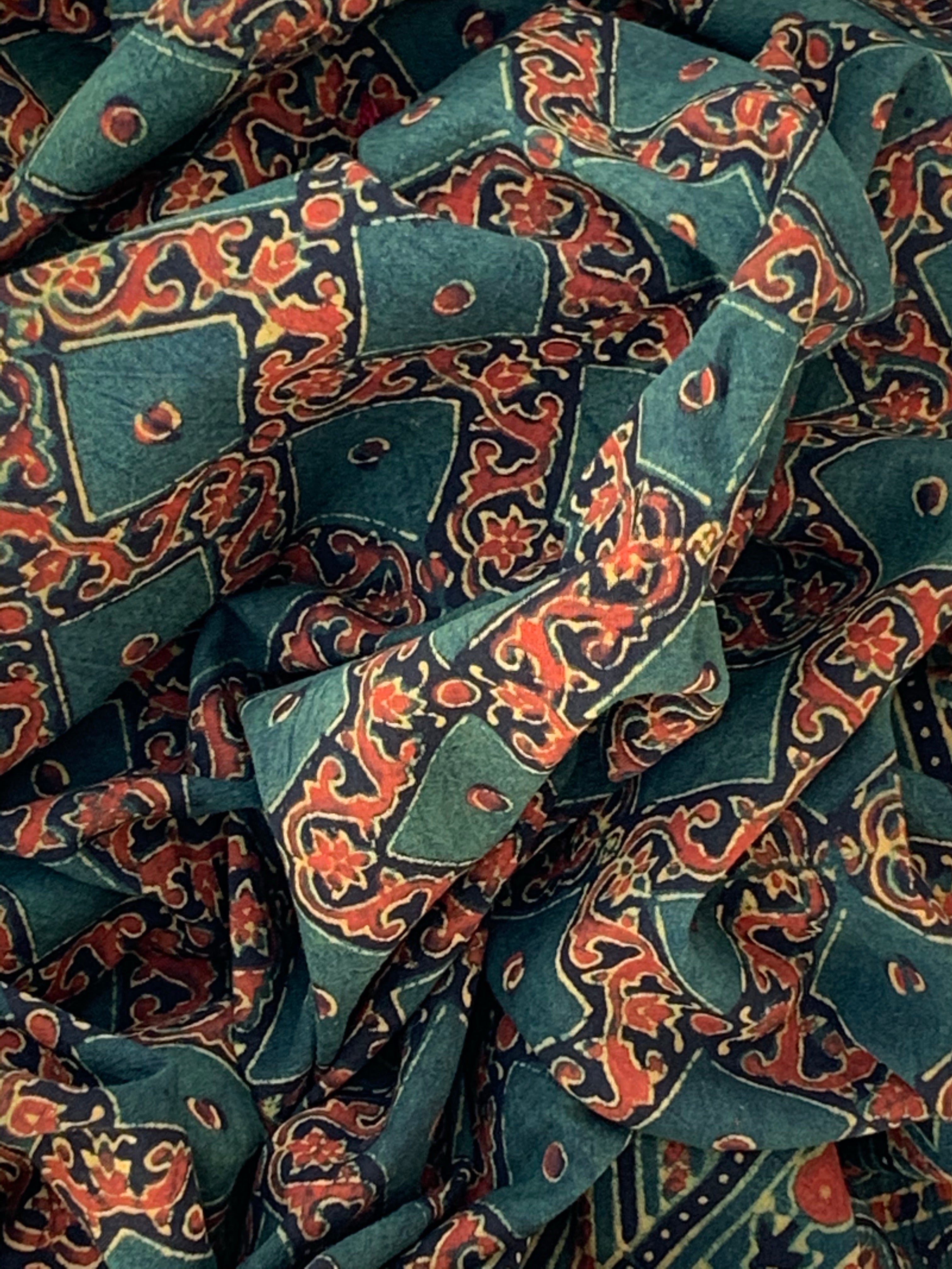 Handblock Ajrakh Dupatta