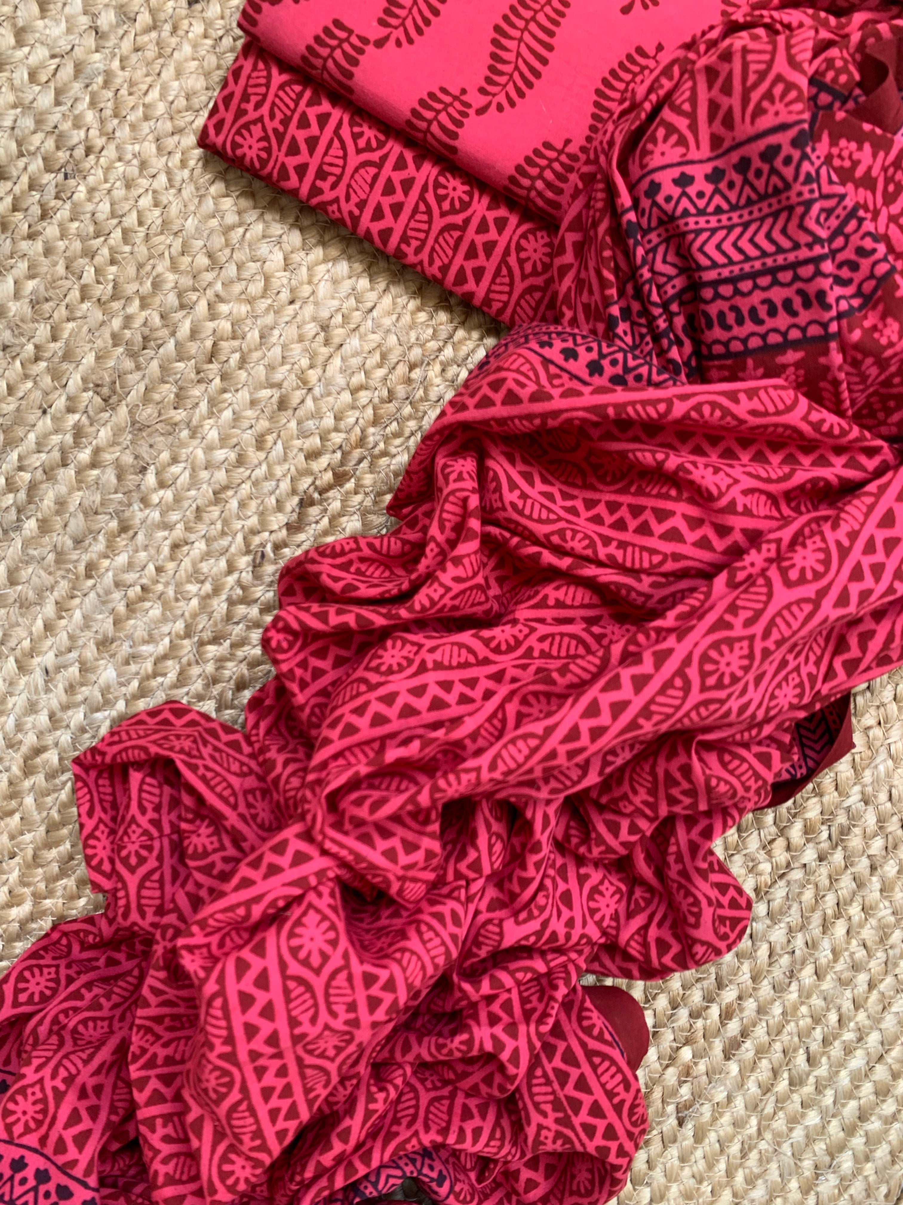 Natural Dyed Bagh Block Print Cotton Suit