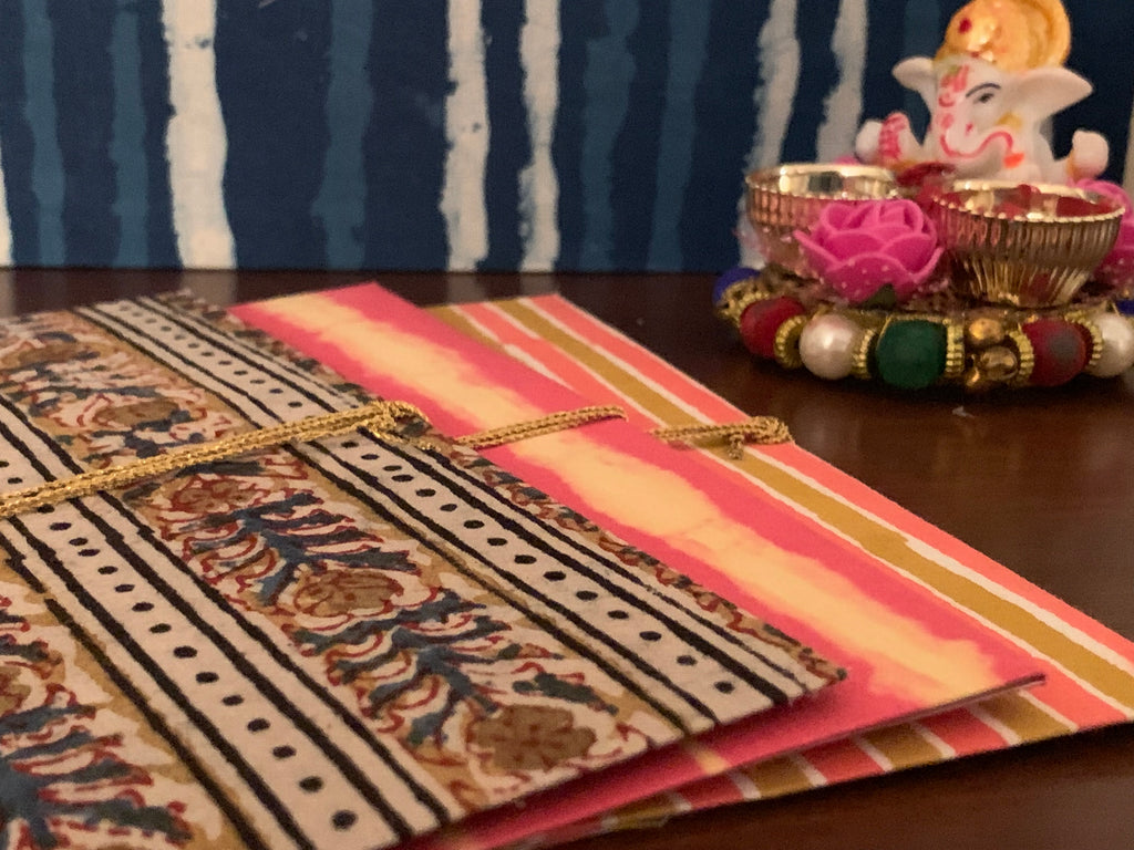 Block Print Fabric Envelope (Set of 3)