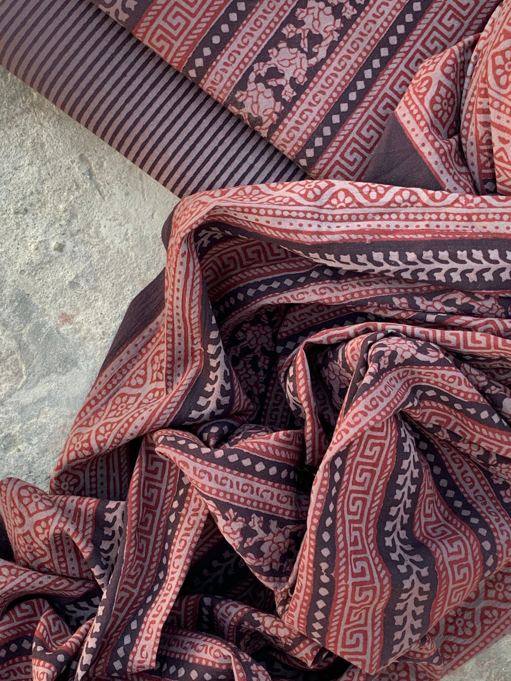 Natural Dyed Bagh Handblock Cotton Suit