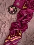 Handwoven & Handmade Tussar Shibori Kurta Dupatta Set
