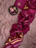 Handwoven & Handmade Tussar Shibori Kurta Dupatta Set