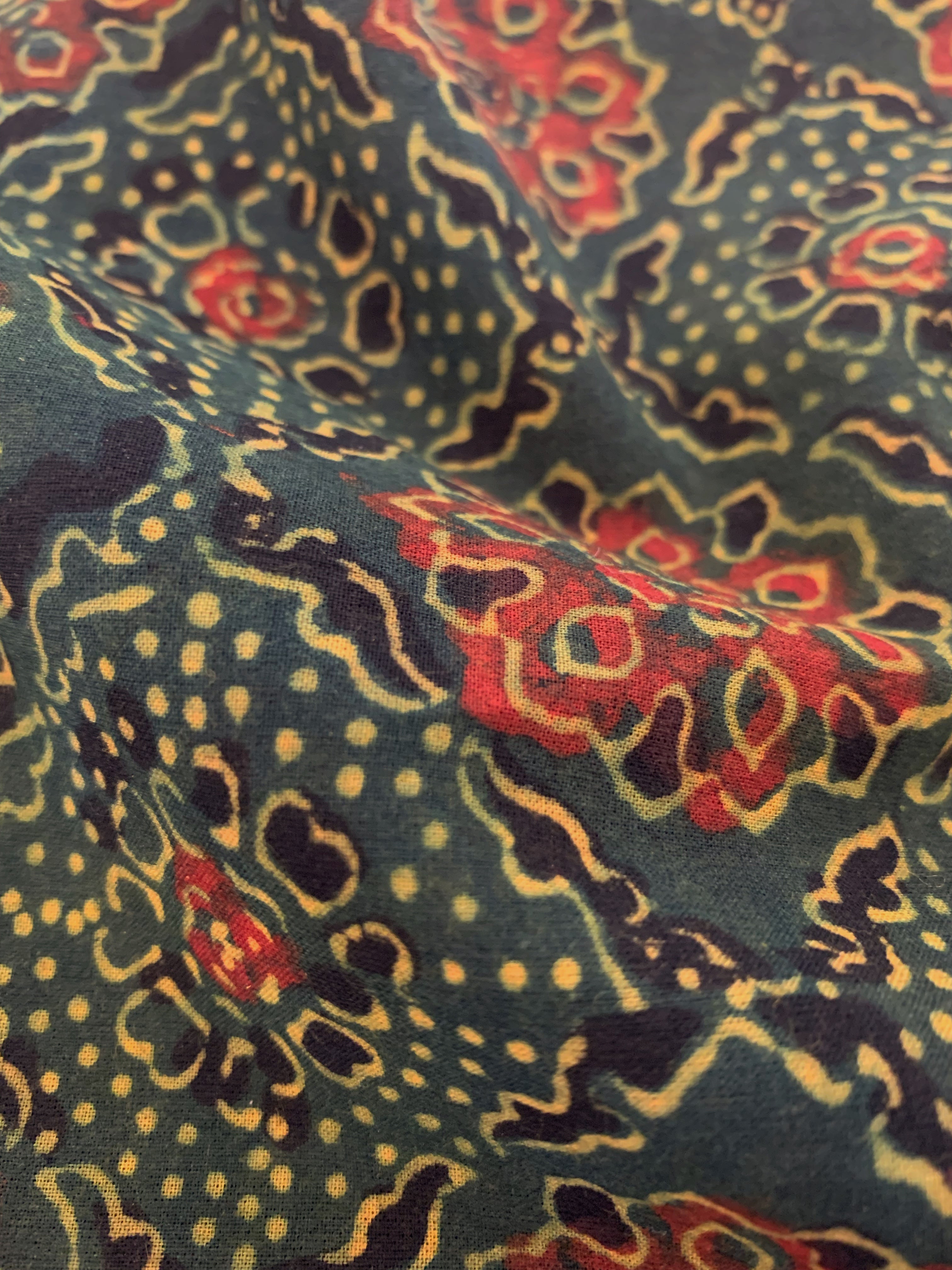 Hand Block Printed Ajrakh Natural Dyed Cotton Fabric Kurta Bottom Set