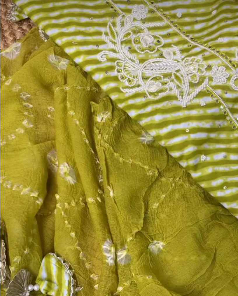 Handcrafted cotton chiffon suit