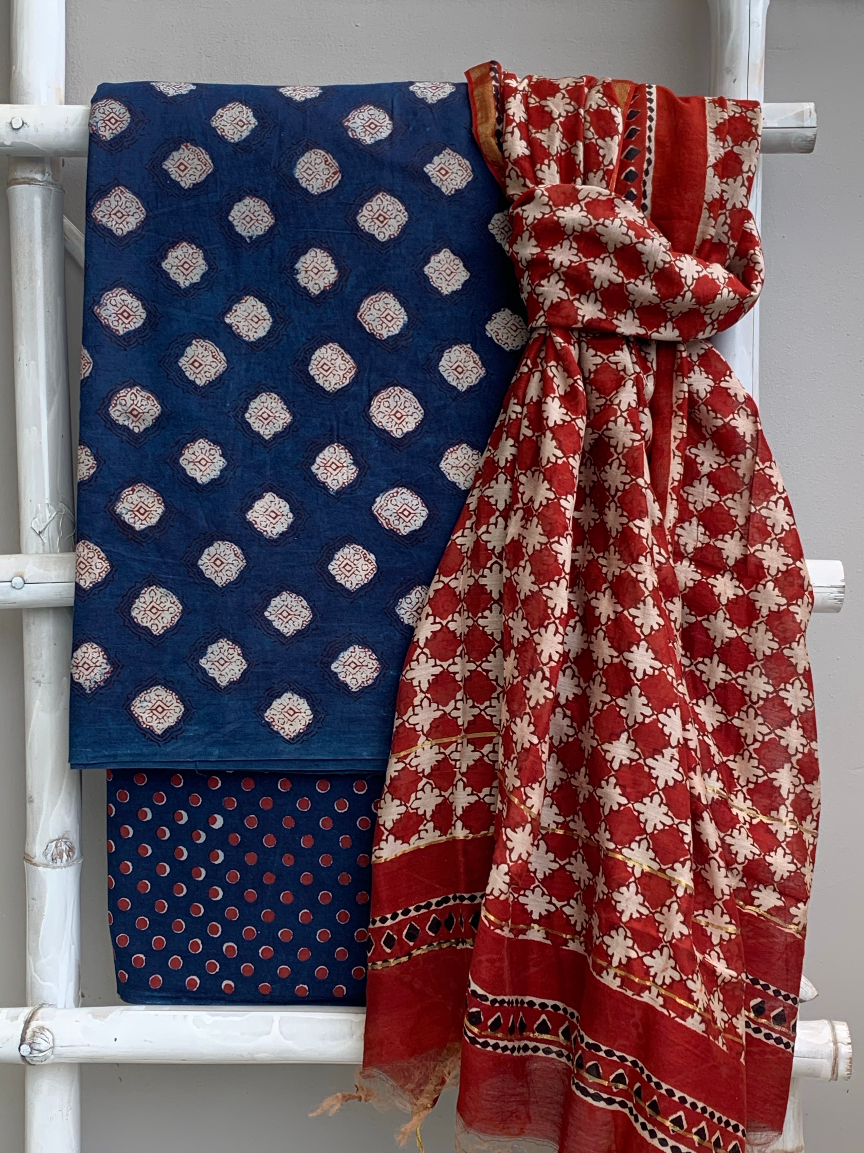 Handcrafted Cotton Chanderi Suit