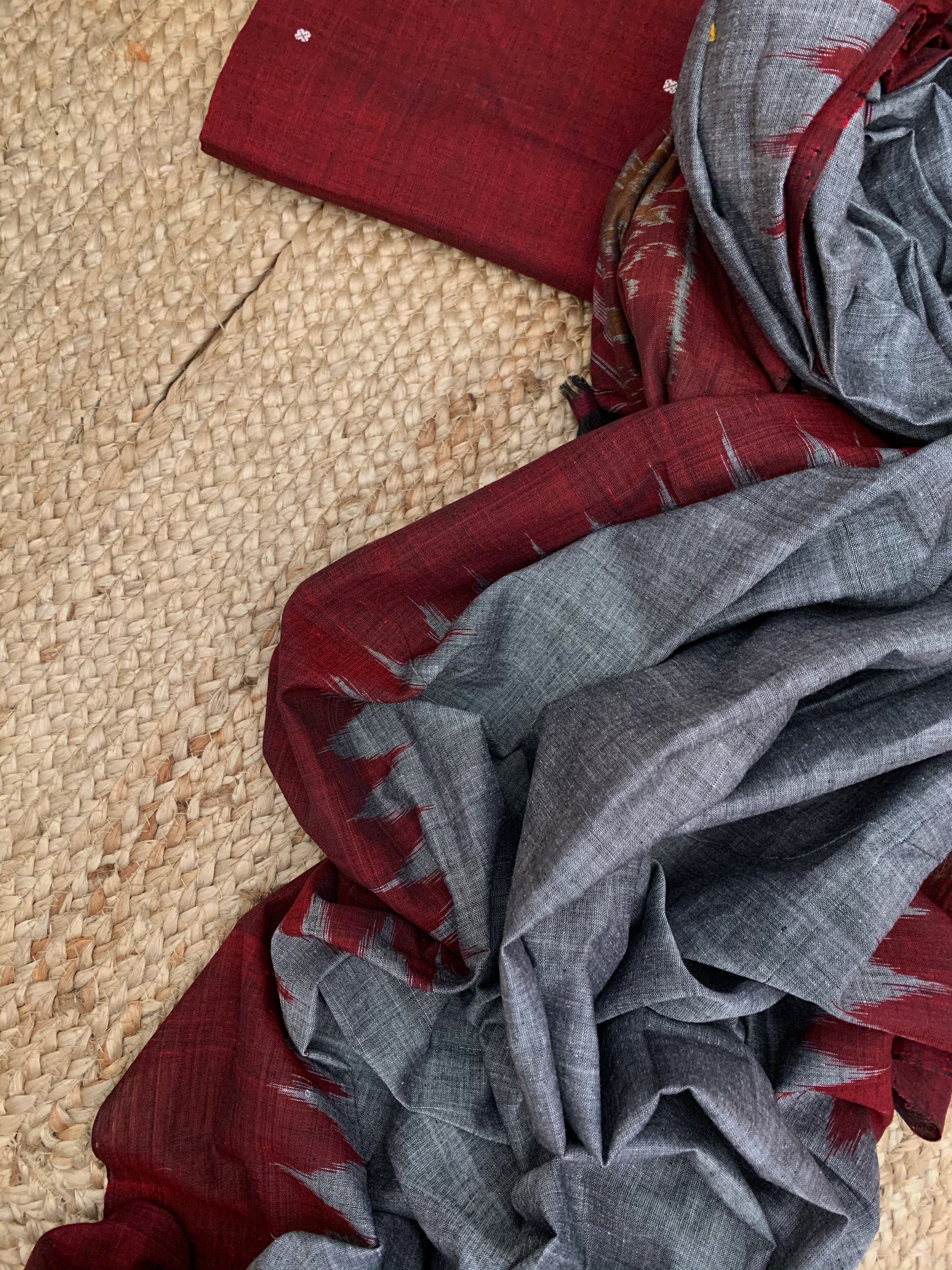 Handwoven Nuapatna Kurta Dupatta Set