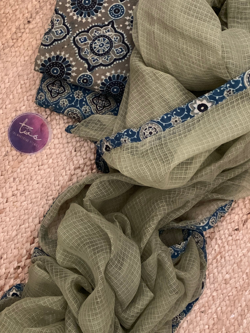 Handblock Ajrakh Cotton Kota Suit