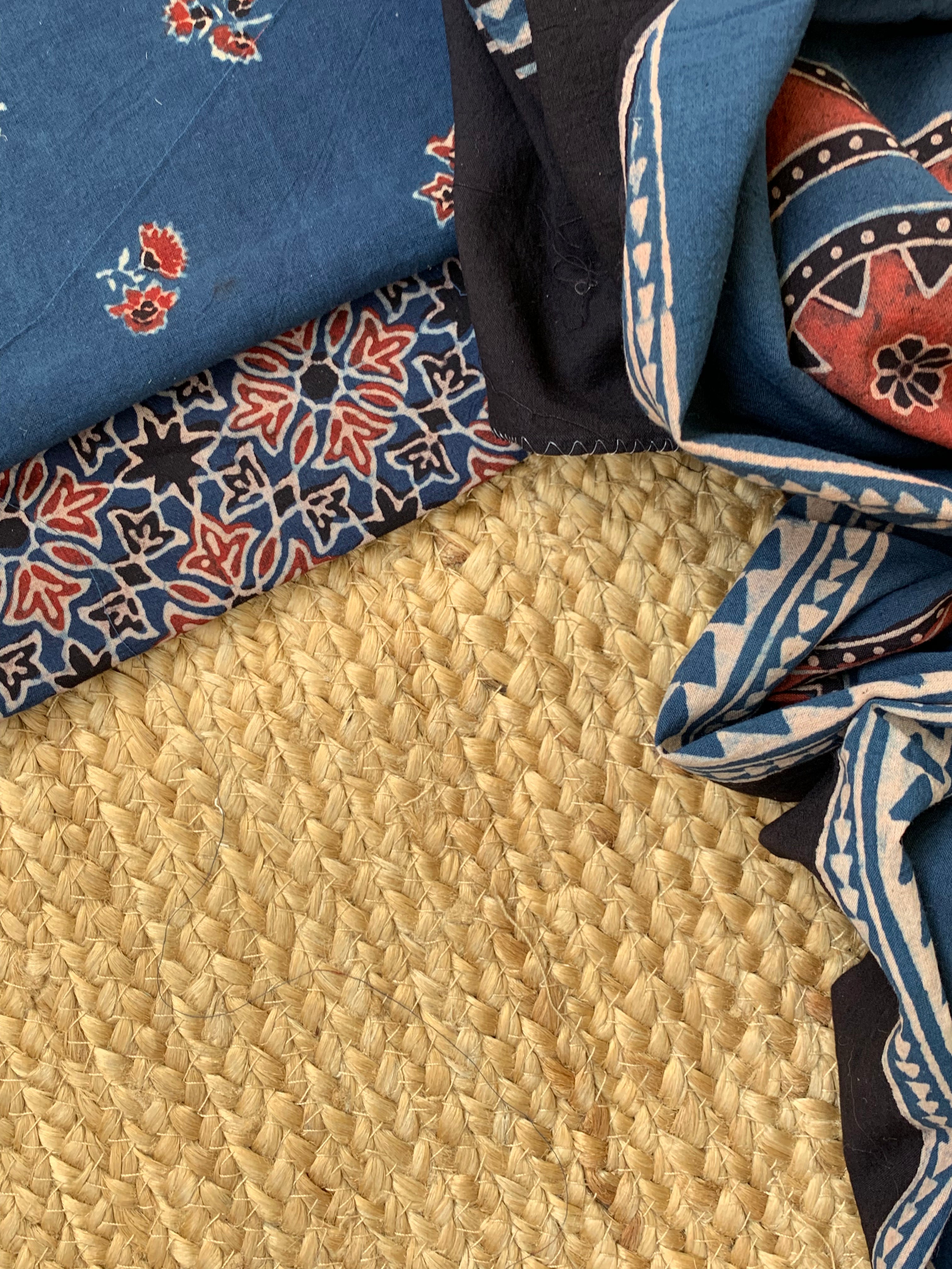 Natural Dyes Handblock Ajrakh Cotton Kurta Bottom Set
