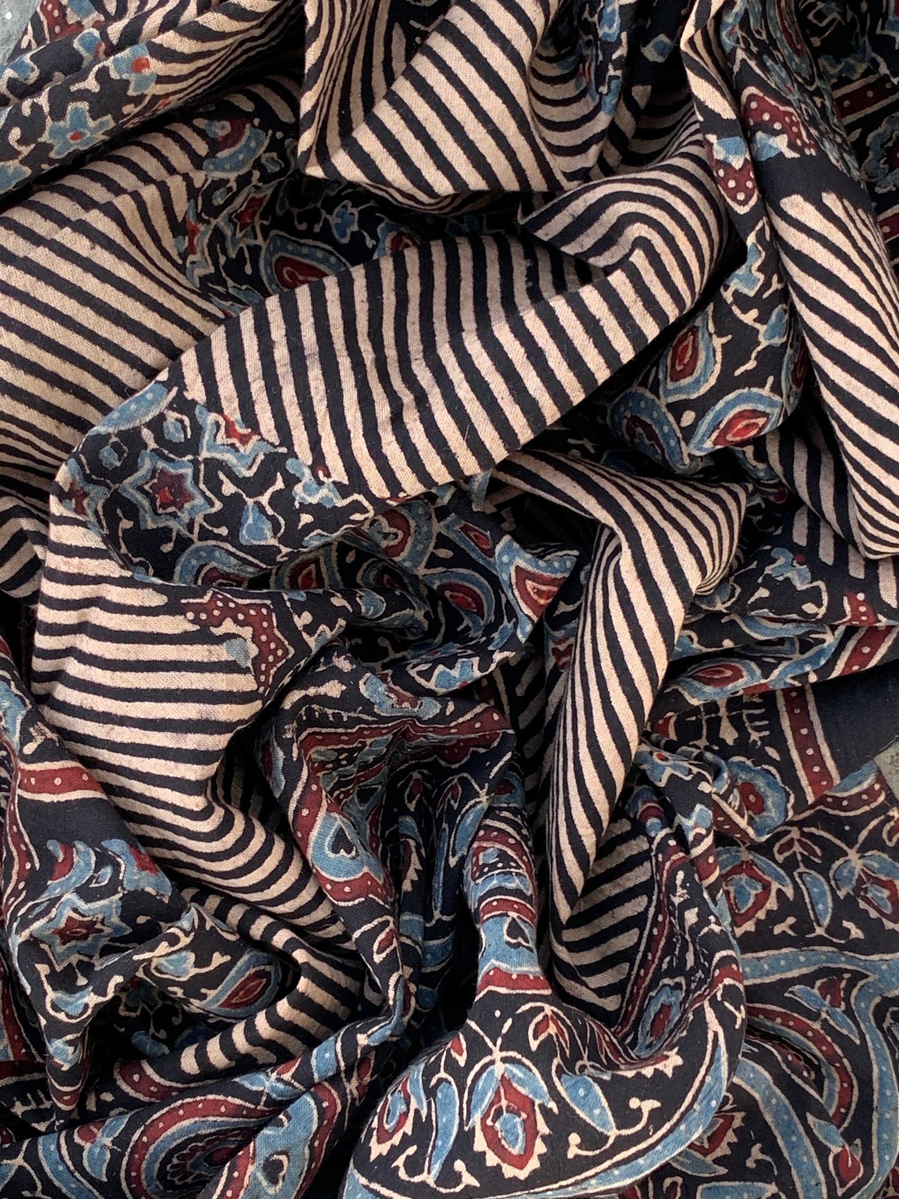 Handblock Ajrakh Dupatta