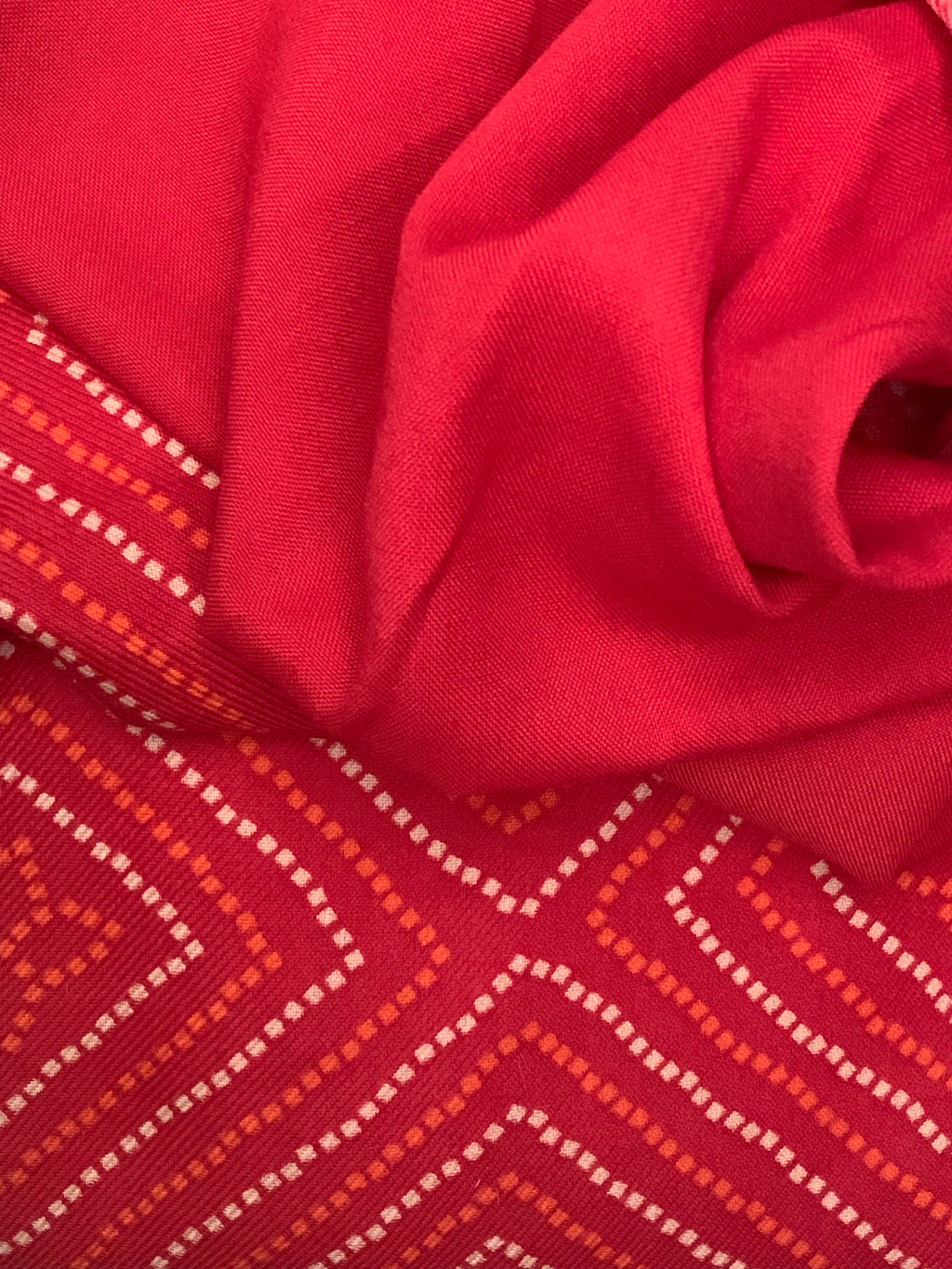Vermilion Red Wool Pashmina Suit
