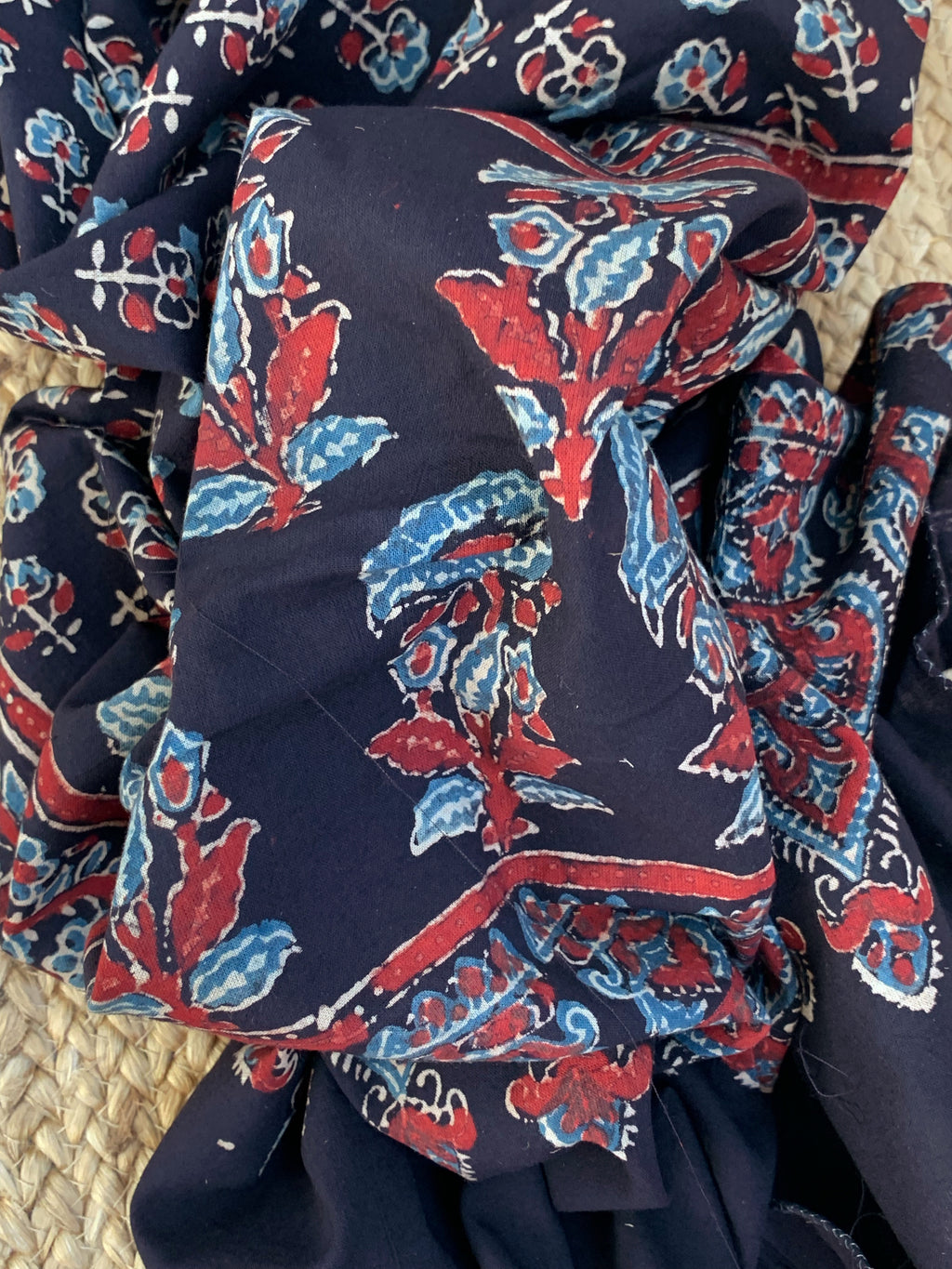 Handblock Ajrakh Cotton Suit