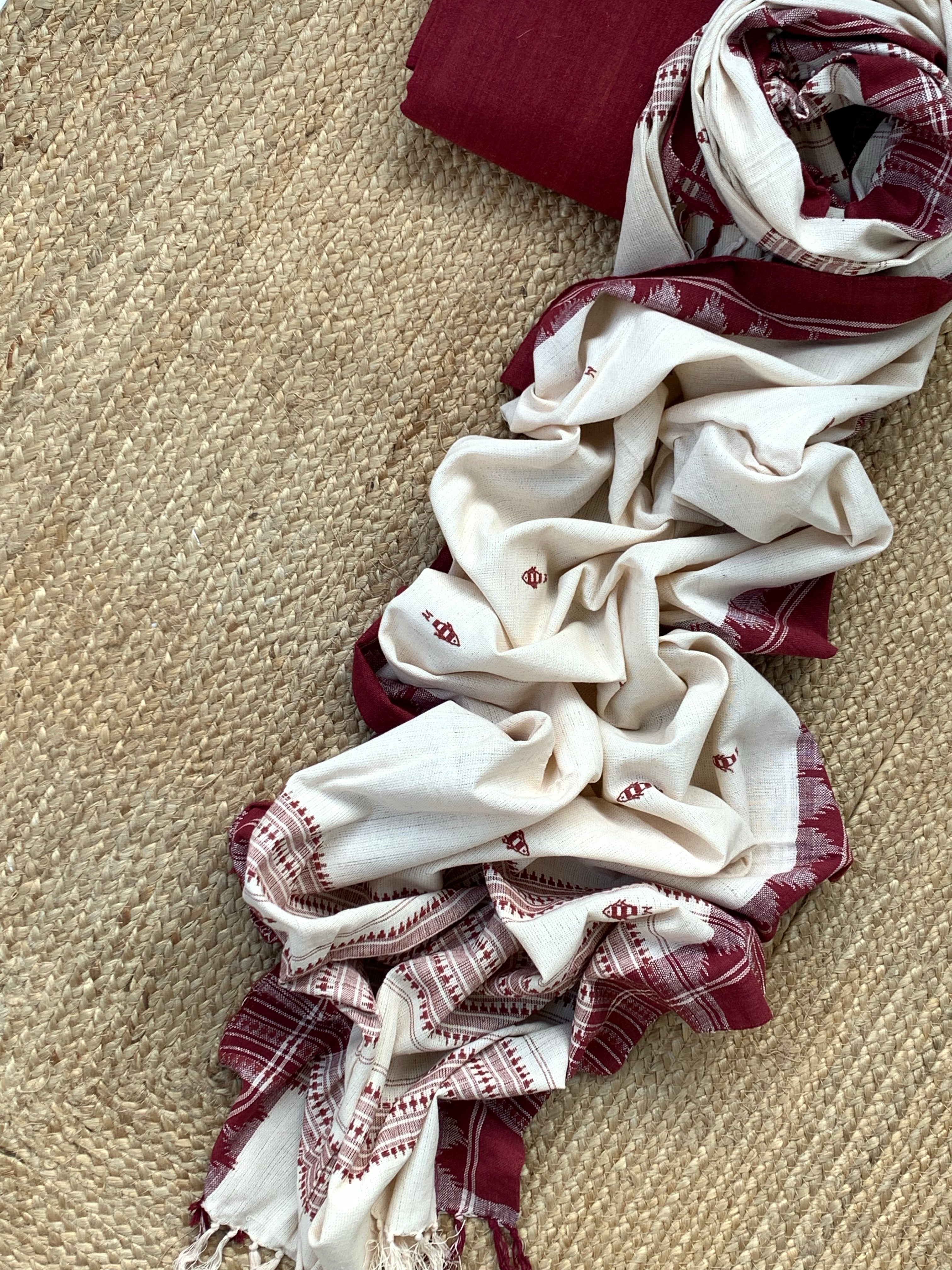 Handspun Handwoven Kotpad Kurta Dupatta Set