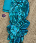 Blue Handcrafted Cotton Chanderi Suit