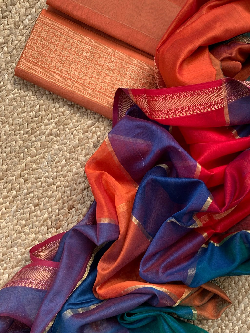 Handwoven Maheshwari Kurta dupatta set