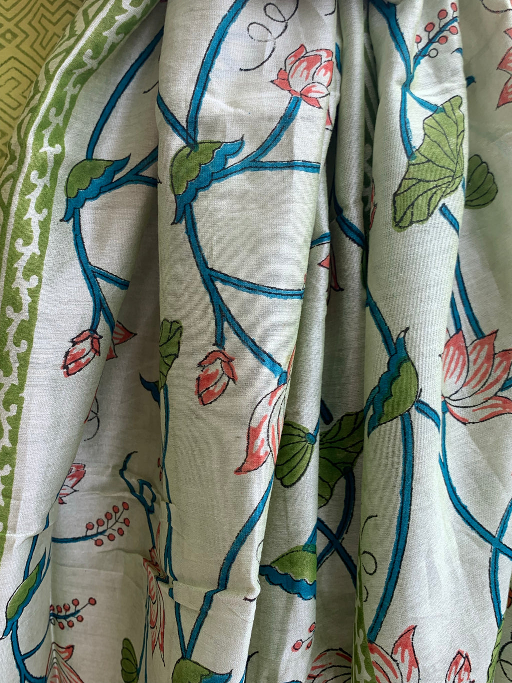 Pastel Green Handcrafted Cotton Chanderi Set