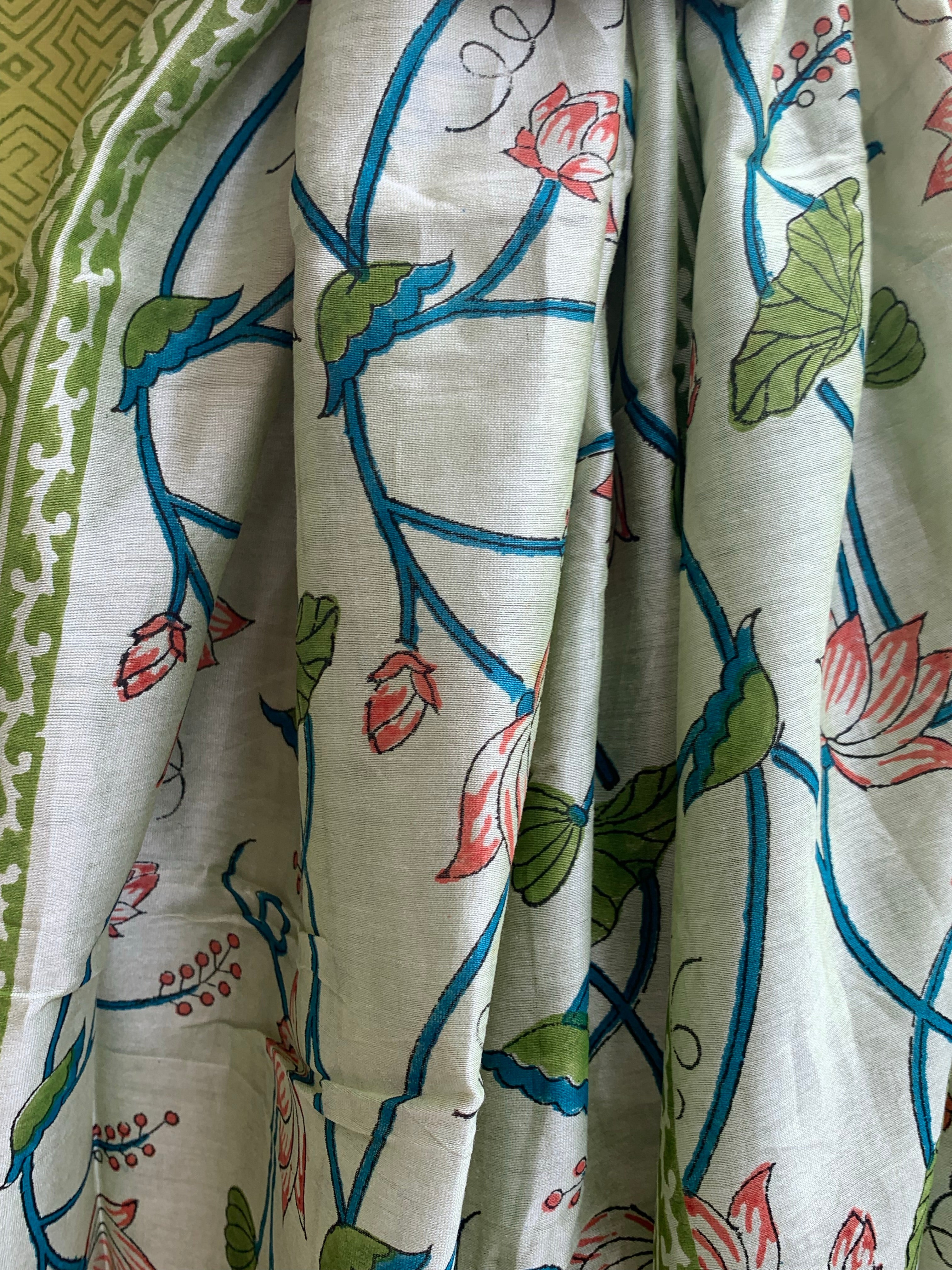 Pastel Green Handcrafted Cotton Chanderi Set