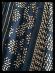 Blue Handblock Printed Cotton Saree