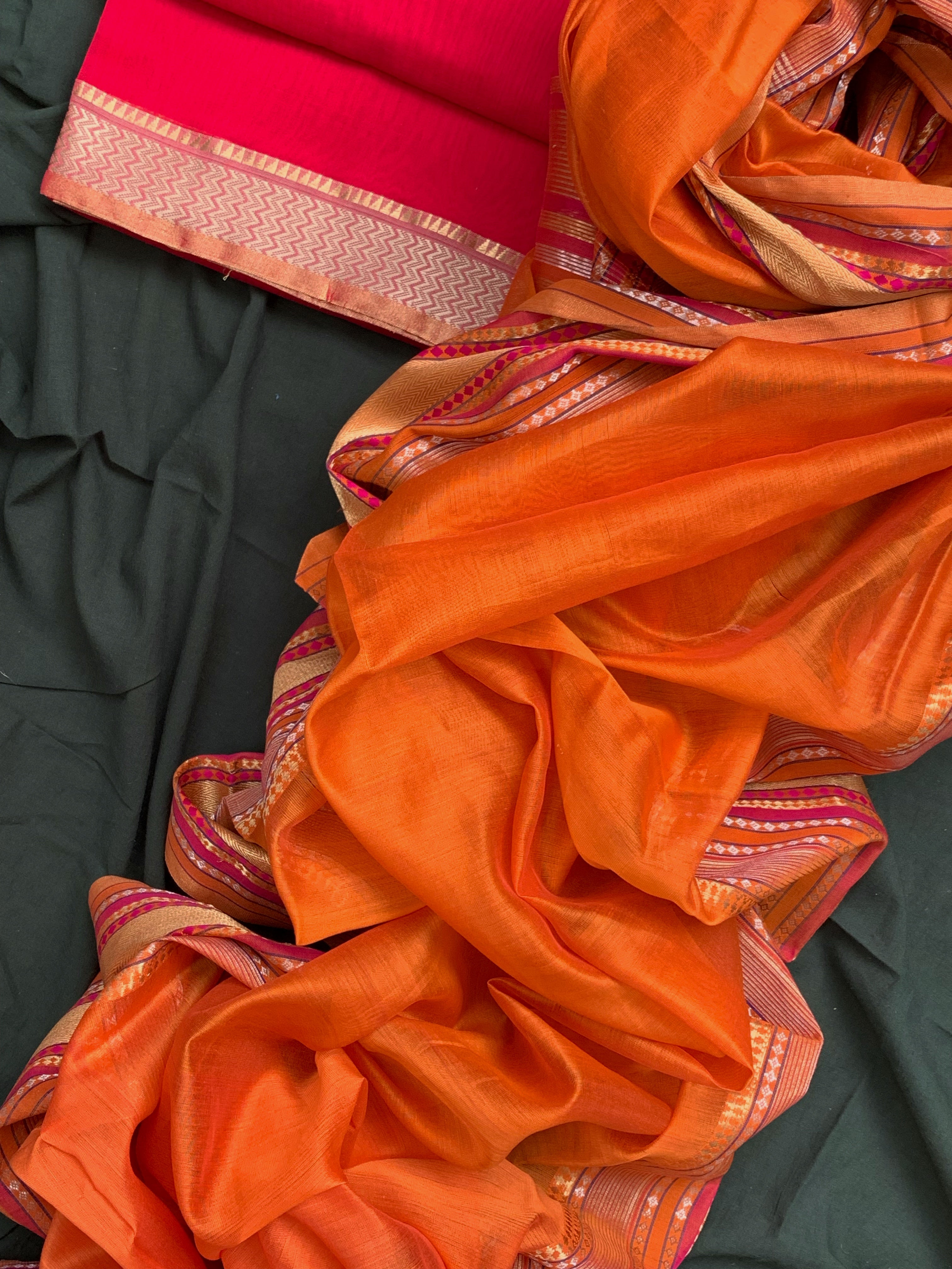 Handwoven Maheshwari Kurta dupatta set