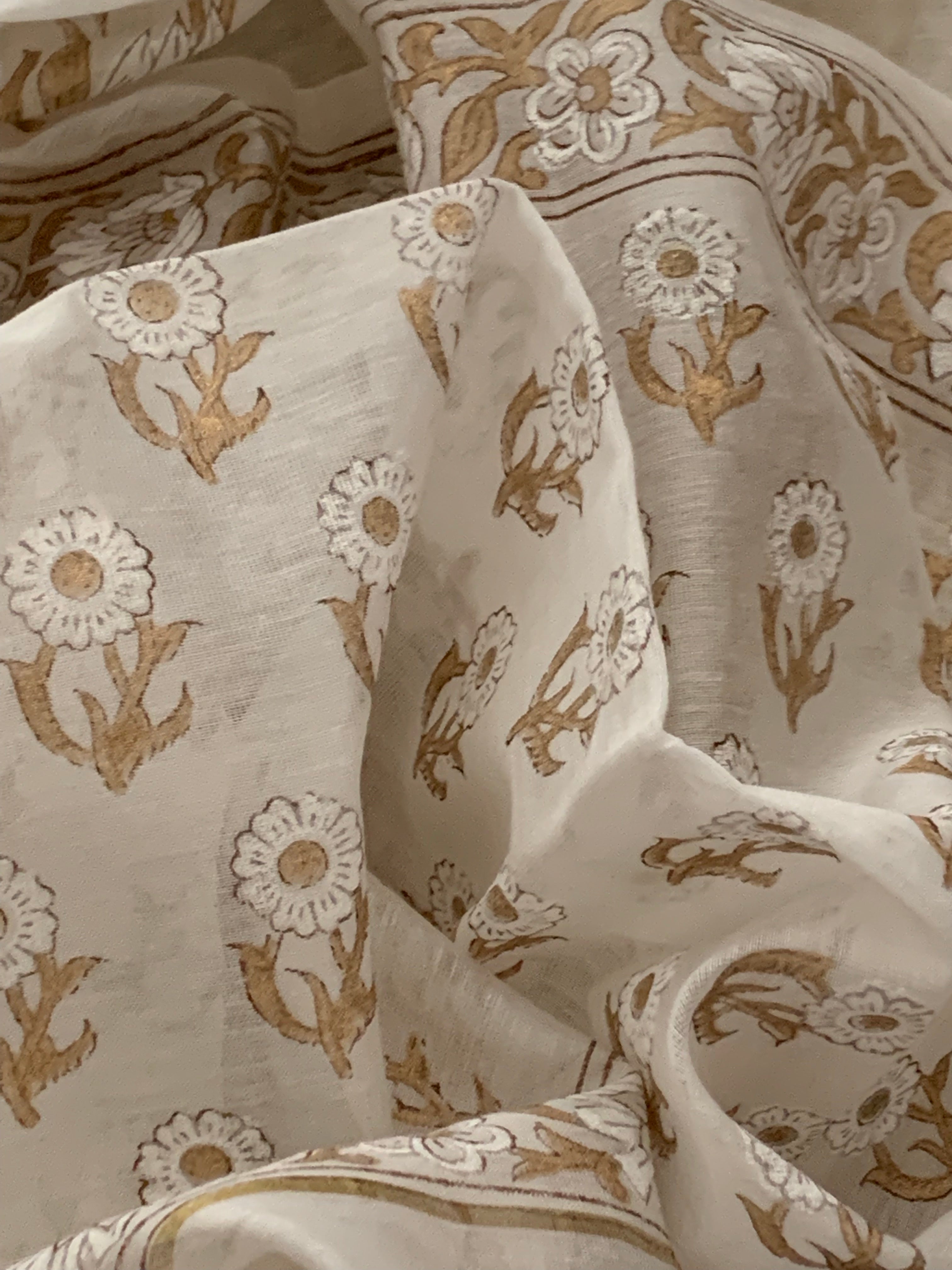 Handblock chanderi suit