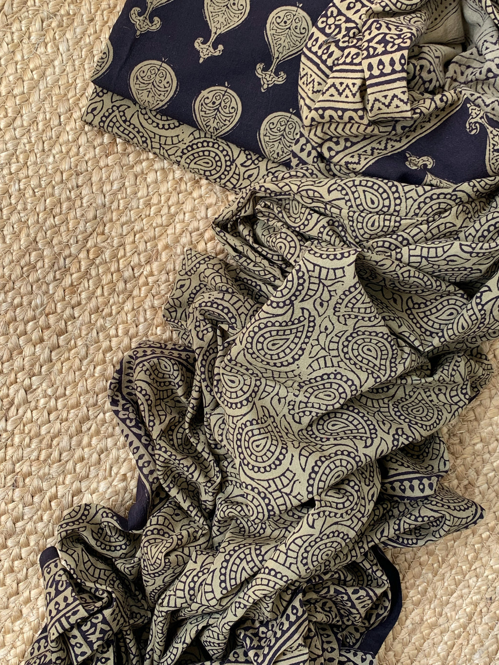 Natural Dyed Bagh Block Print Cotton Suit