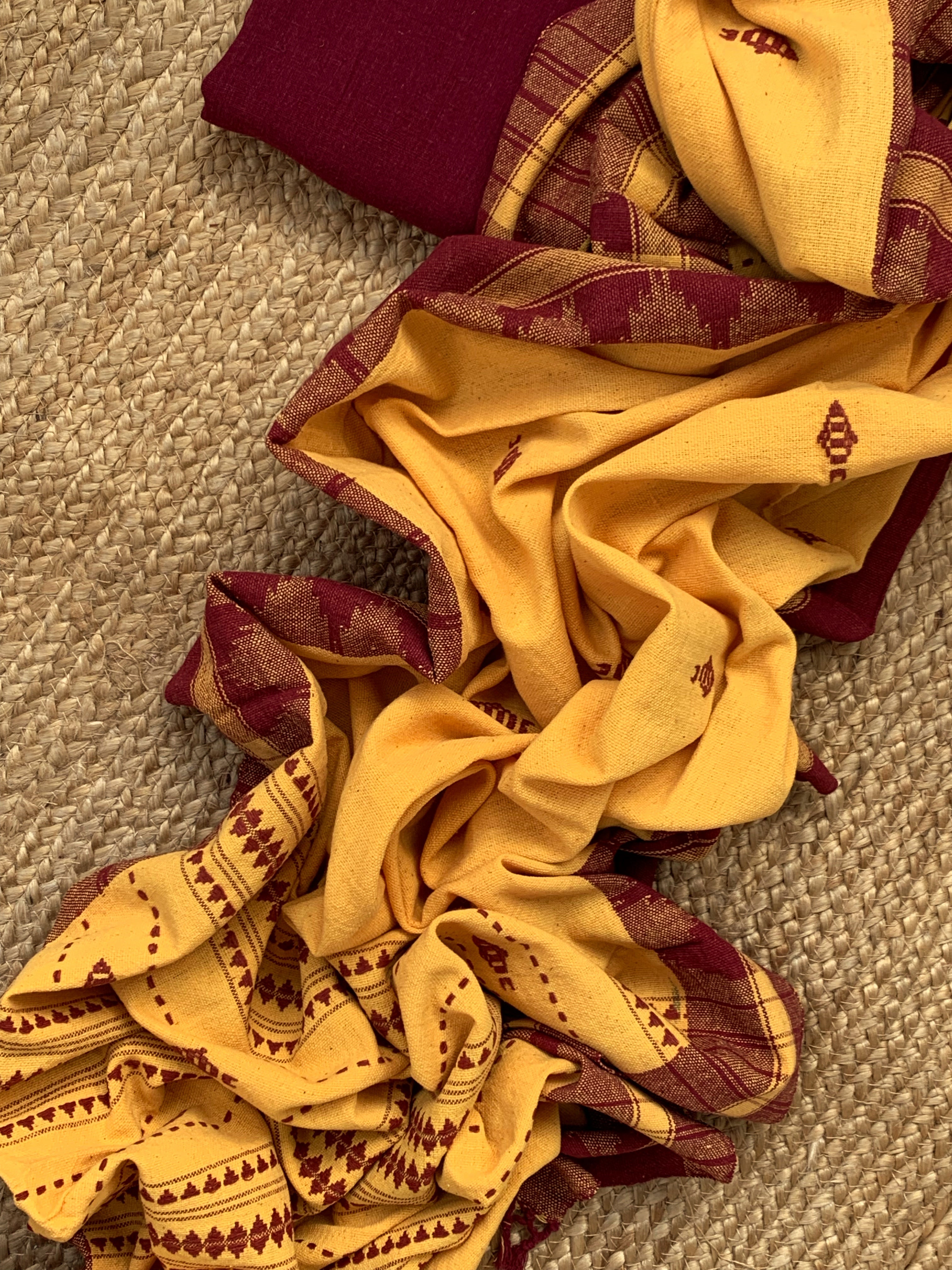 Handspun Handwoven Kotpad Kurta Dupatta Set