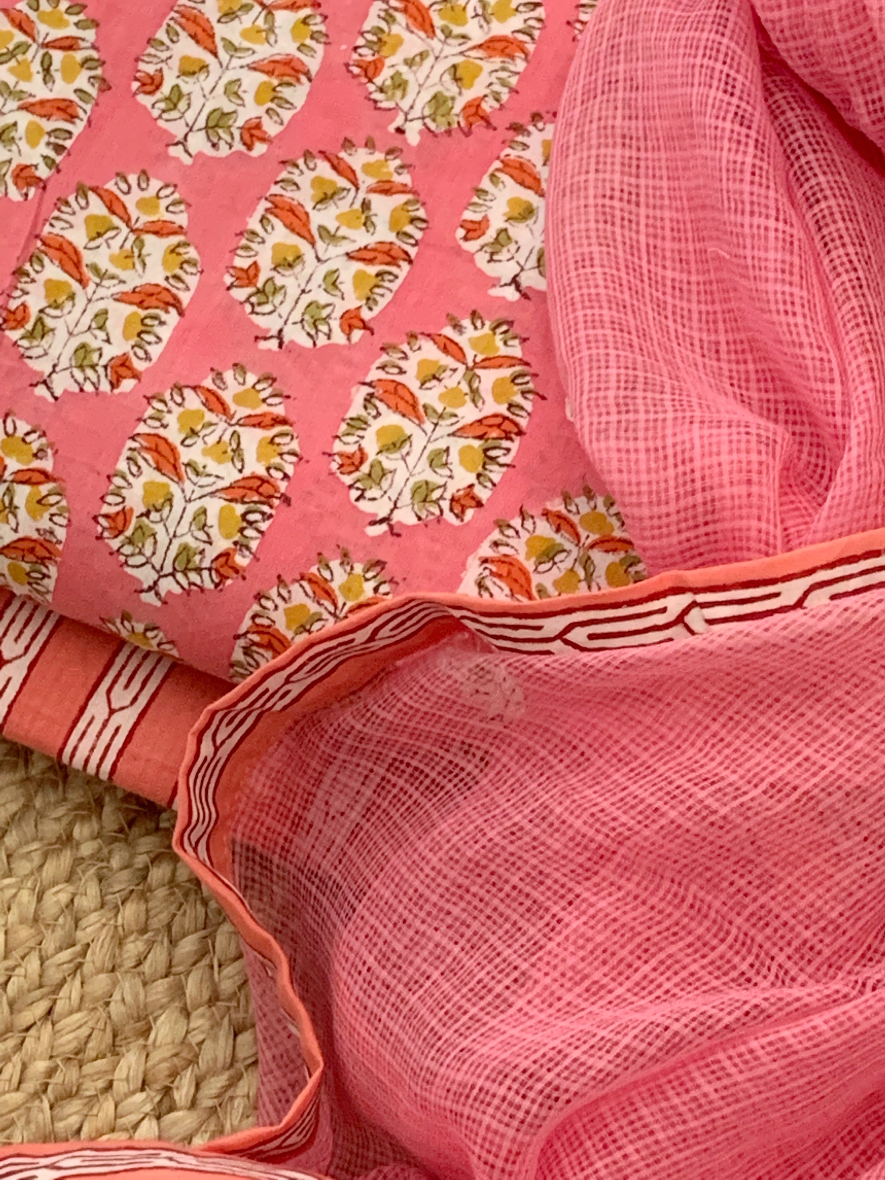 Handblock Cotton Kota Suit