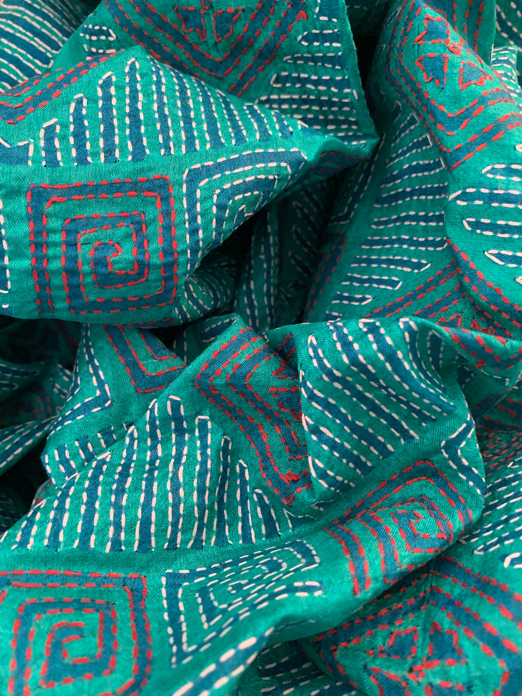Handcrafted Kantha Cotton Silk Dupatta