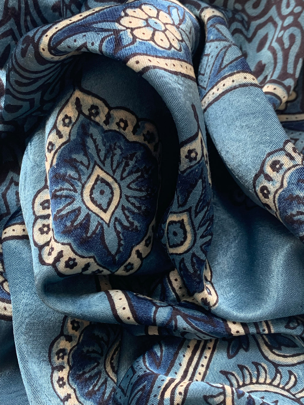 Hand Block Natural Dyes Ajrakh Mashru Silk Kurta Dupatta Set