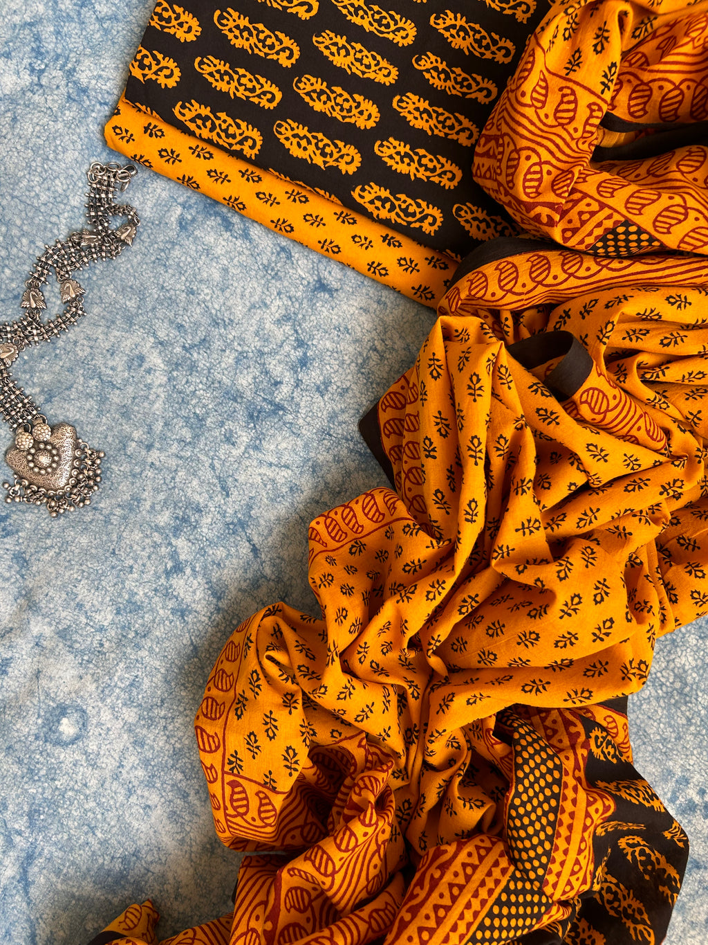 Natural Dyed Bagh Block Print Cotton Suit
