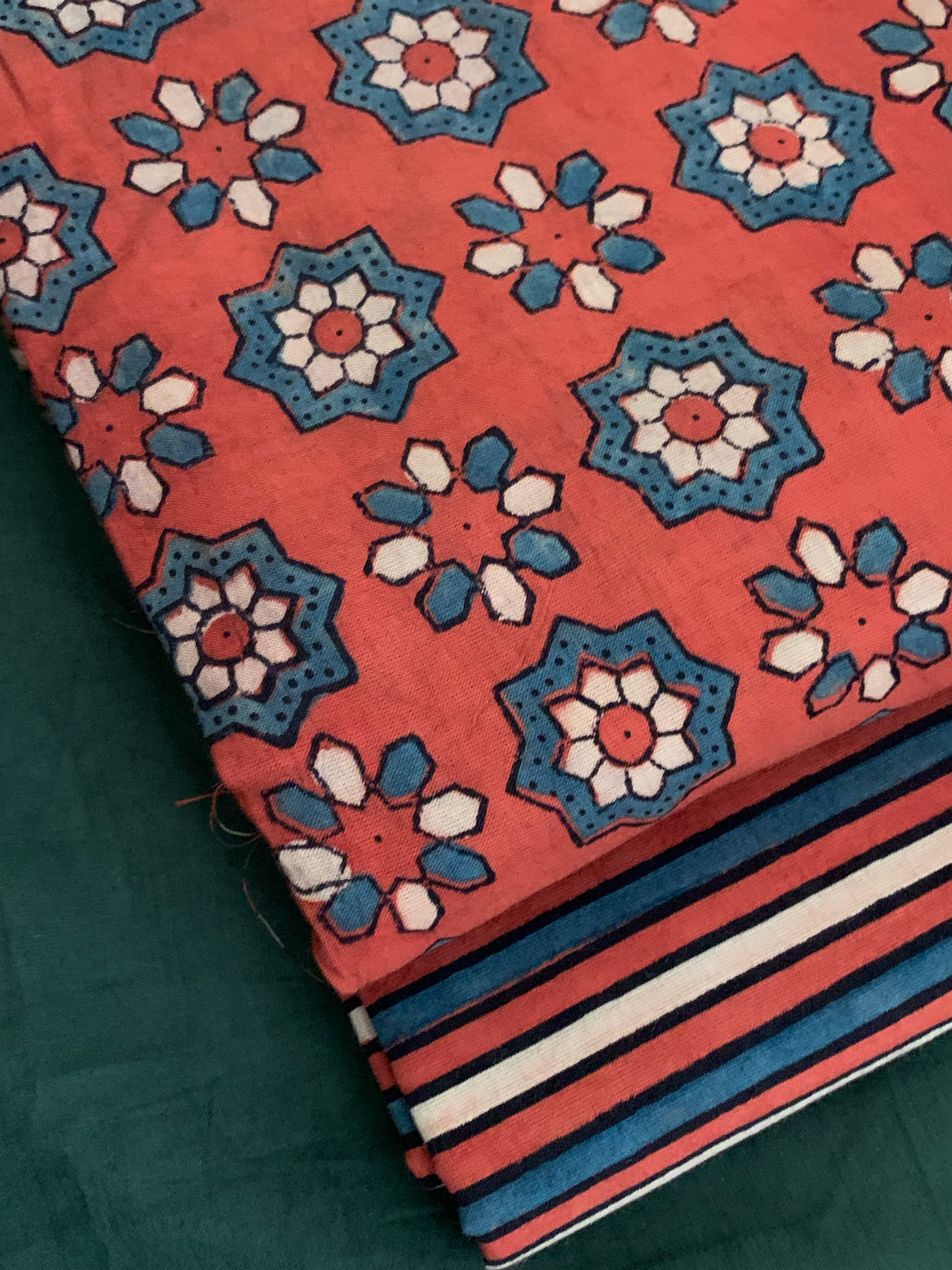 Handblock Ajrakh Cotton Suit