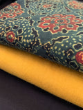 Hand Block Printed Ajrakh Natural Dyed Cotton Fabric Kurta Bottom Set