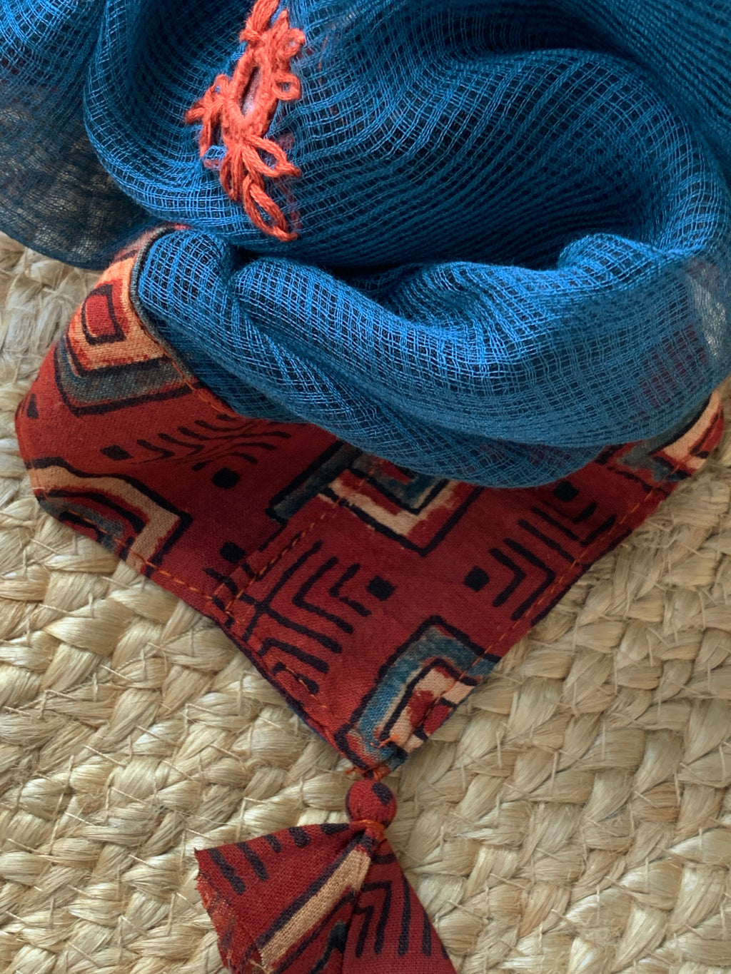 Handblock Ajrakh Cotton Kota Suit