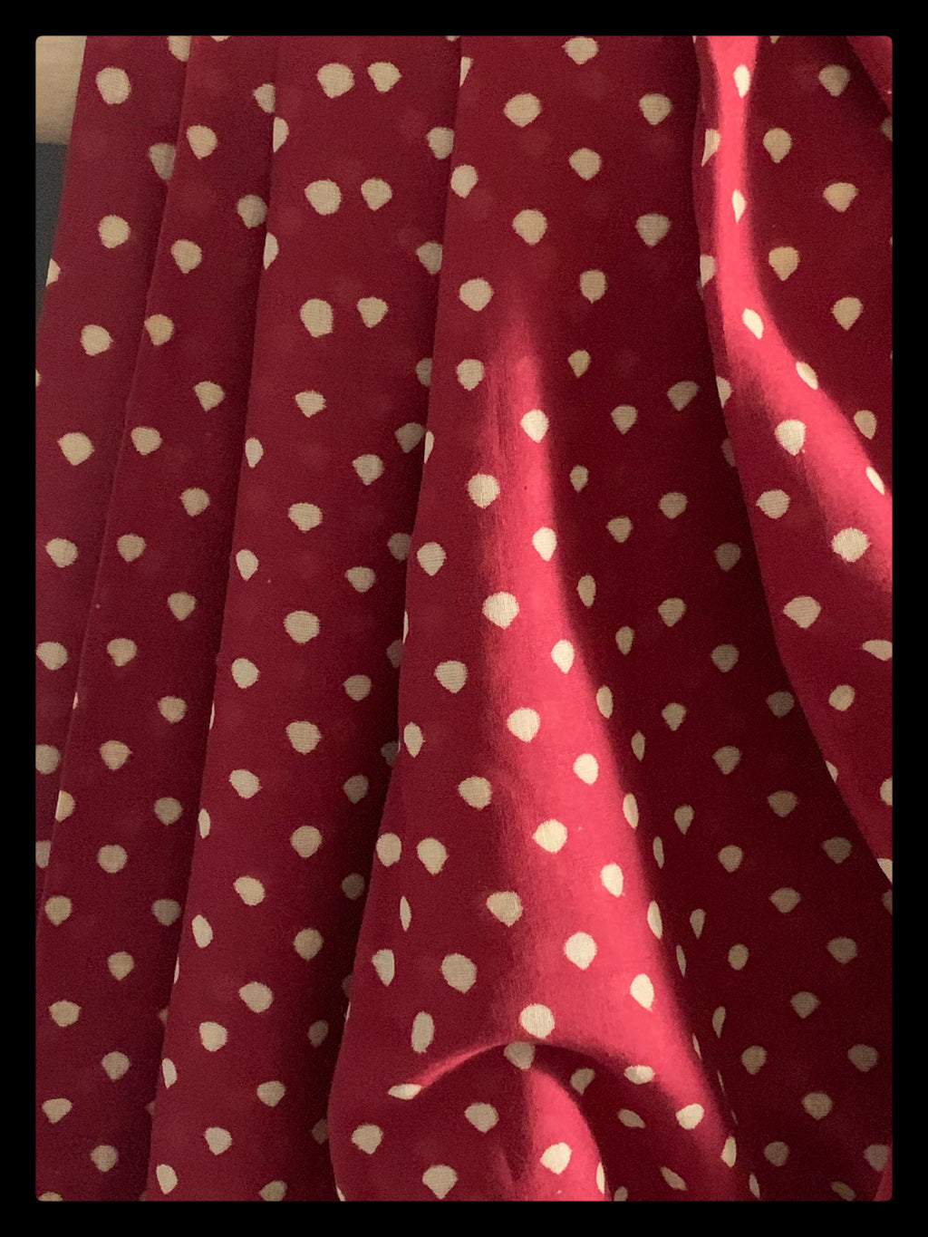 Red Handblock Printed Cotton Saree