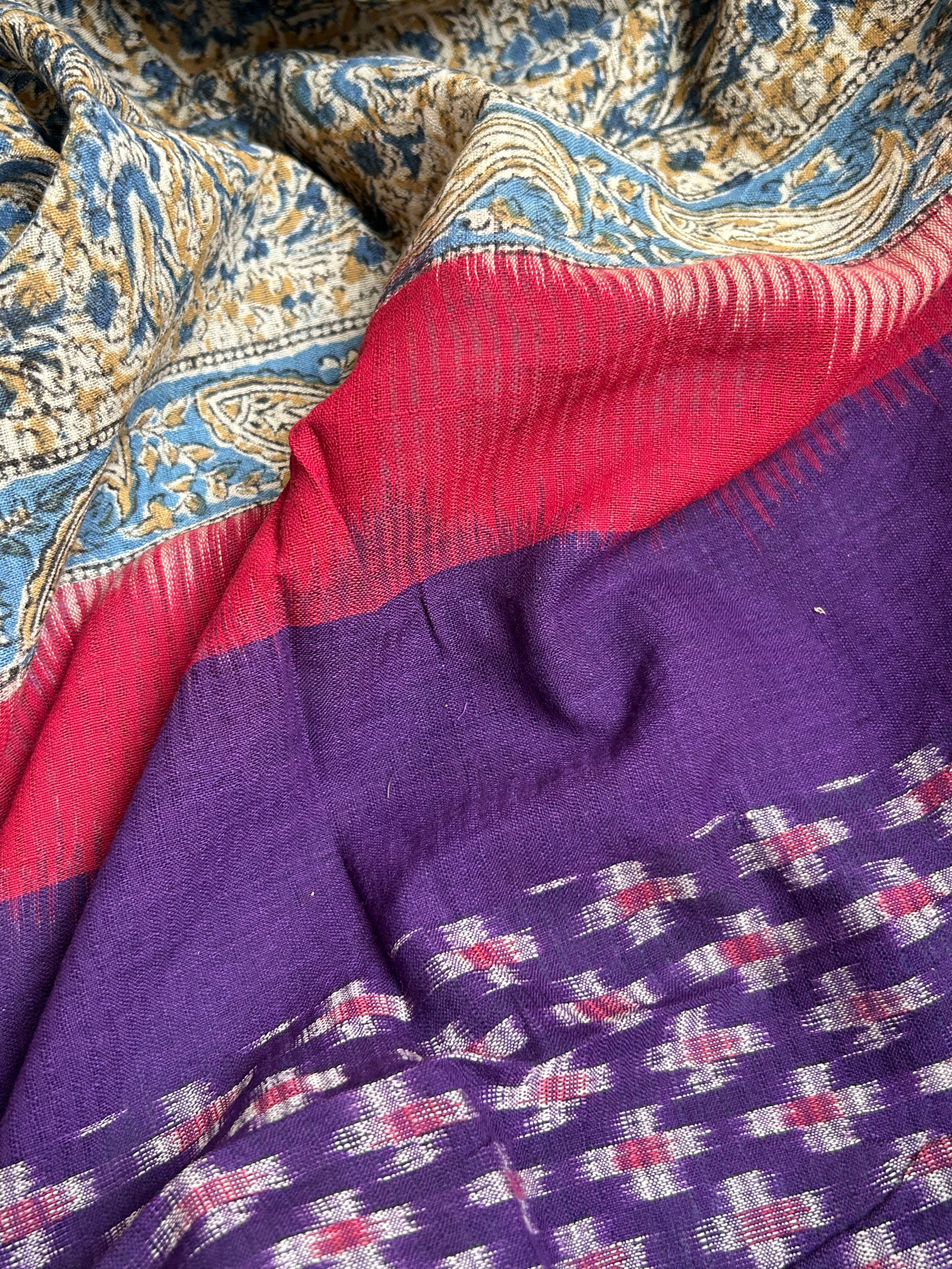 Handwoven Handcrafted Double Ikat Kalamkari Kurta Dupatta Set
