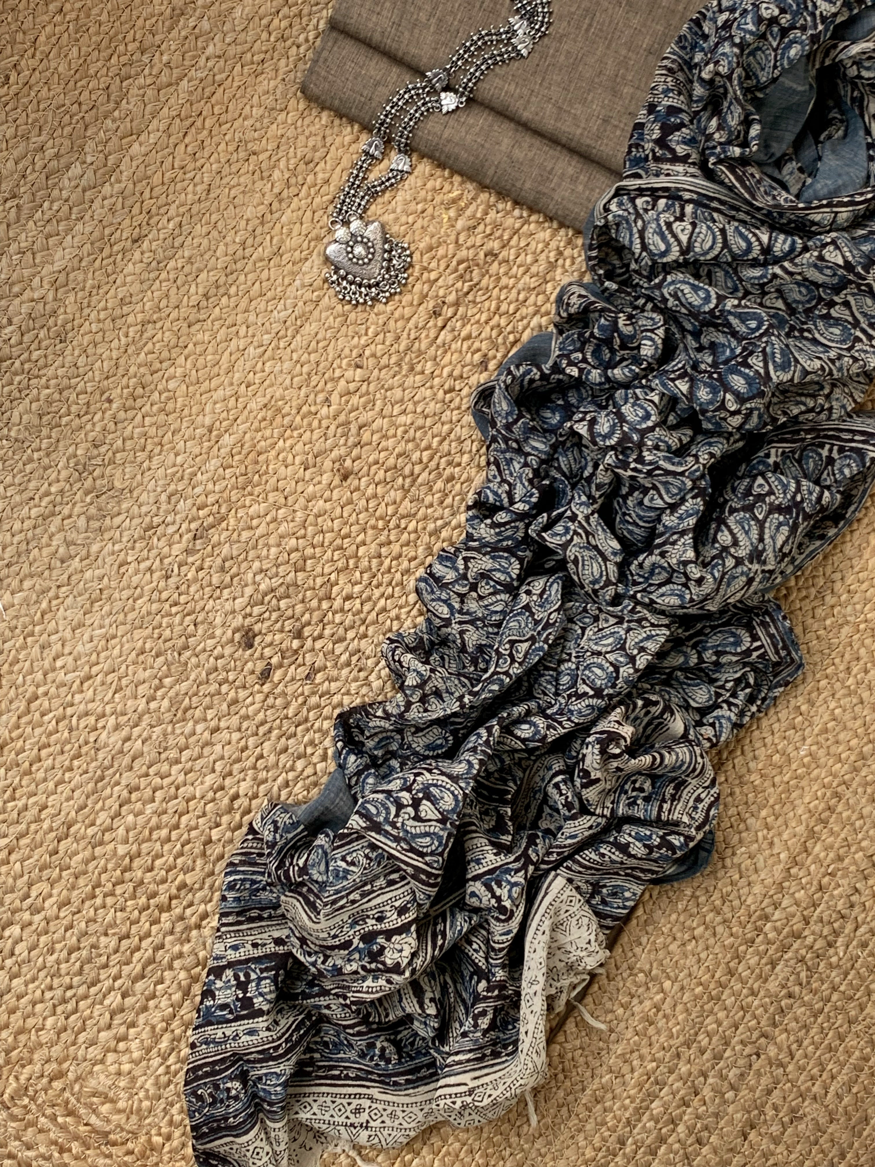 Handwoven Handcrafted Kalamkari Kurta Dupatta Set