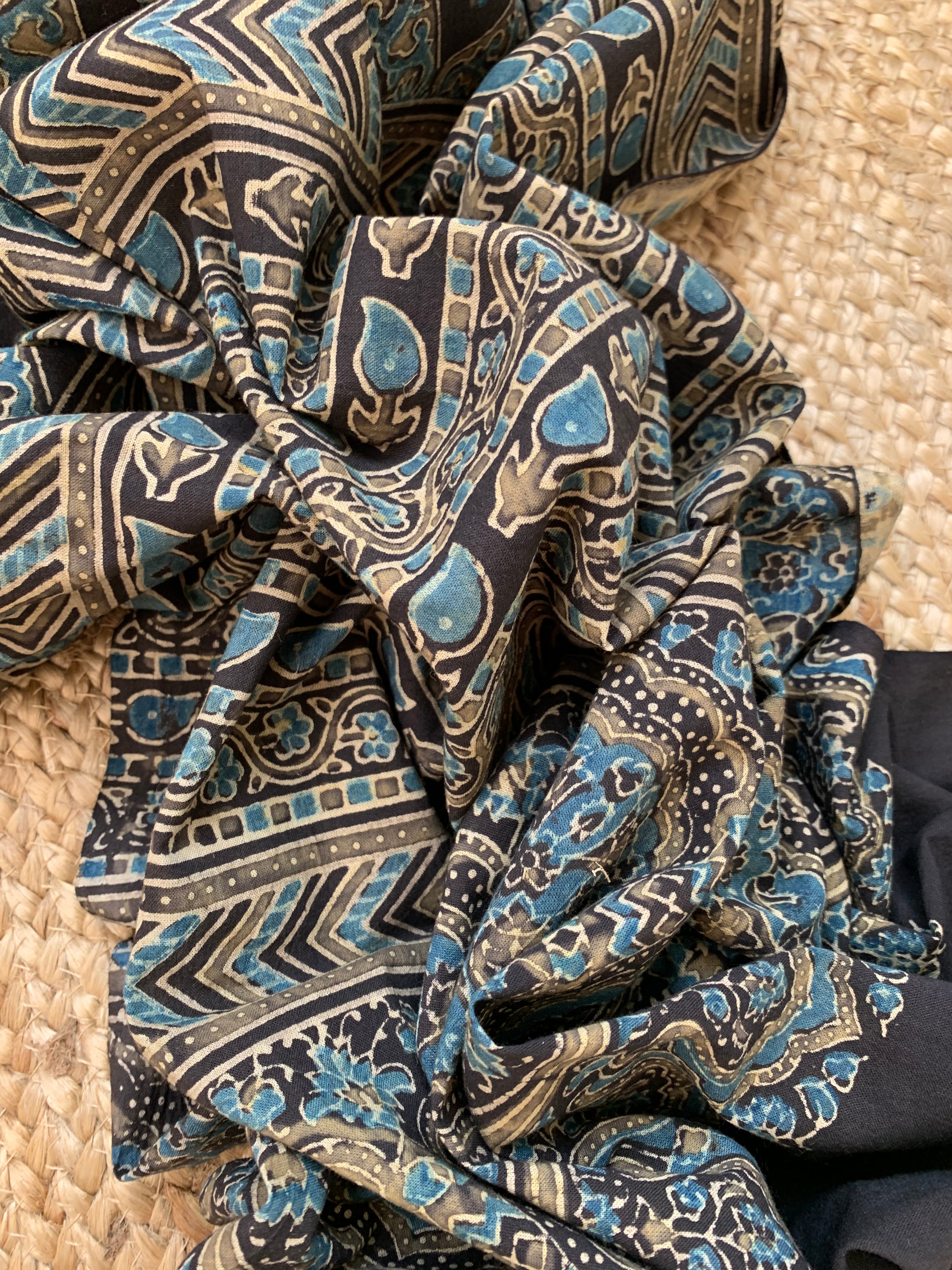 Handcrafted Bandhani Ajrakh Cotton Suit