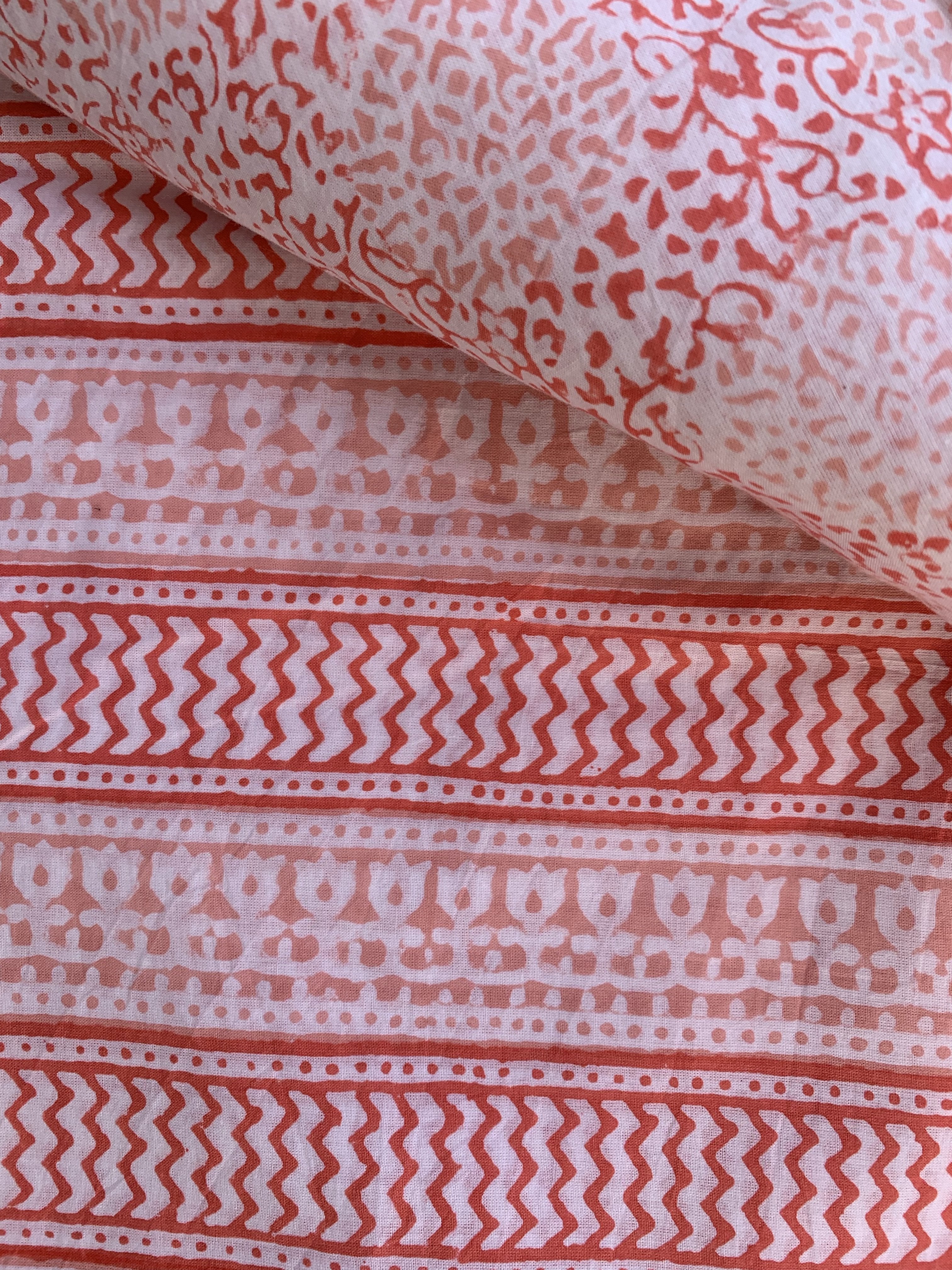 Handblock Cotton Kurta Bottom Set