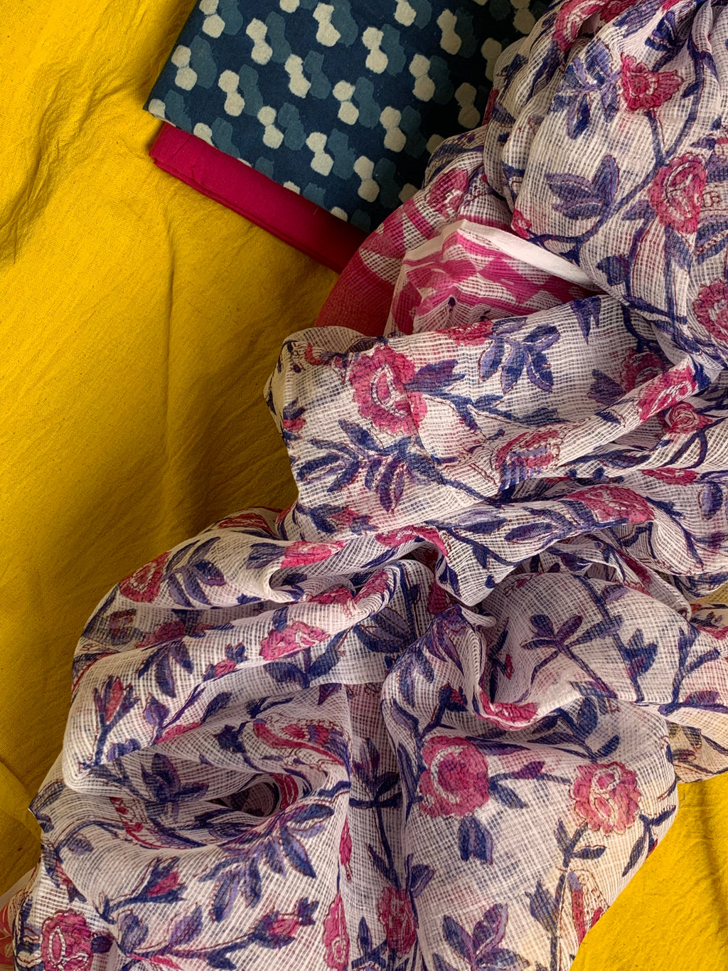 Handcrafted Cotton Kota Dupatta Suit