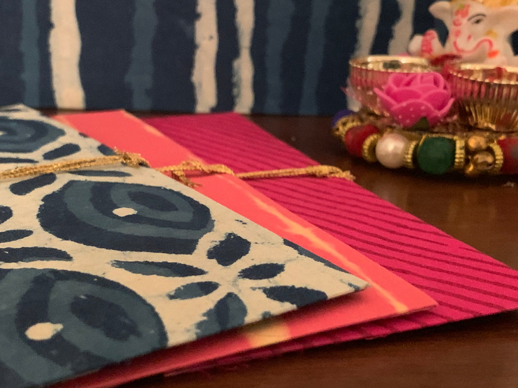 Block Print Fabric Envelope (Set of 3)