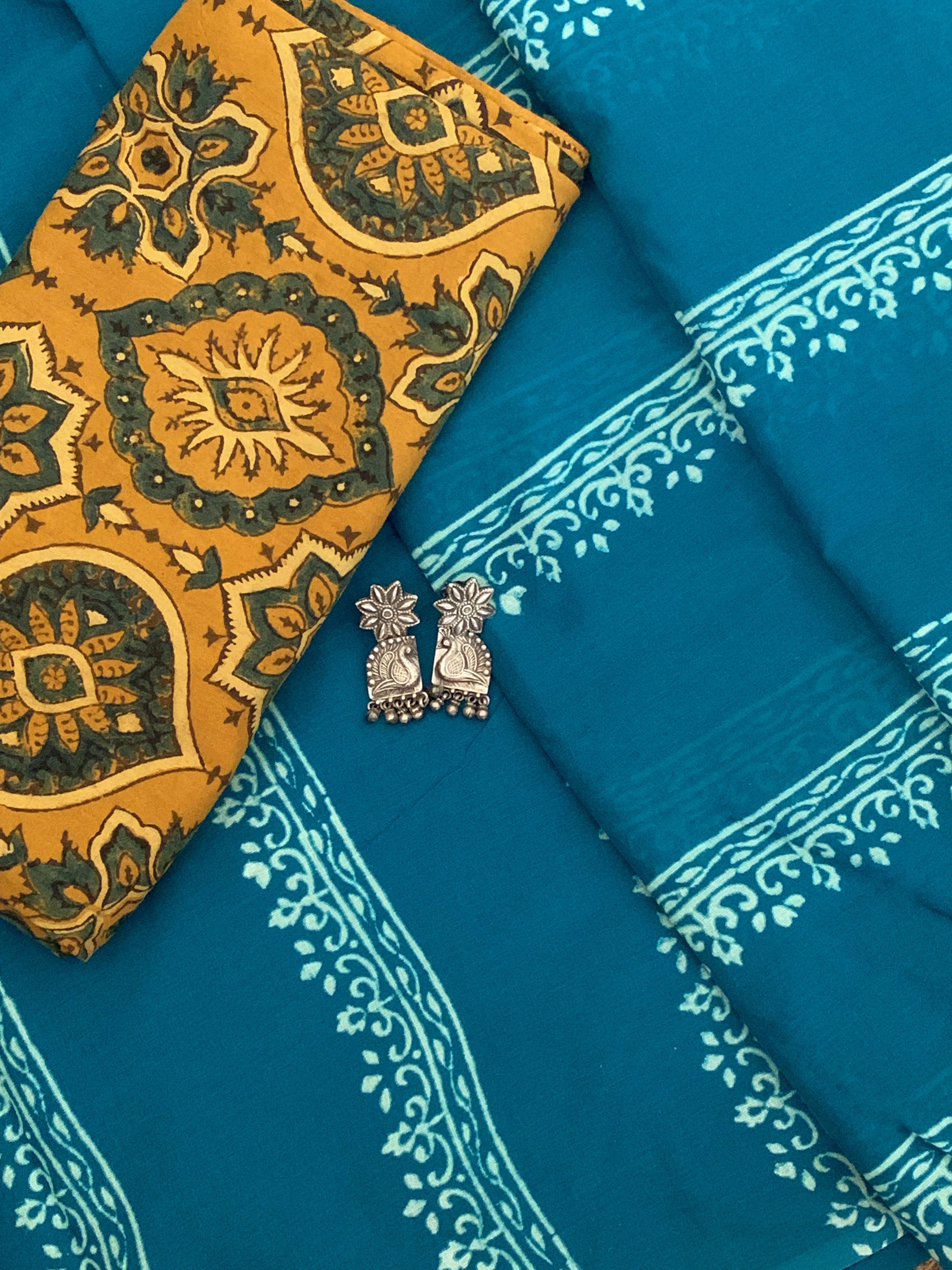Handblock Printed Cotton Saree