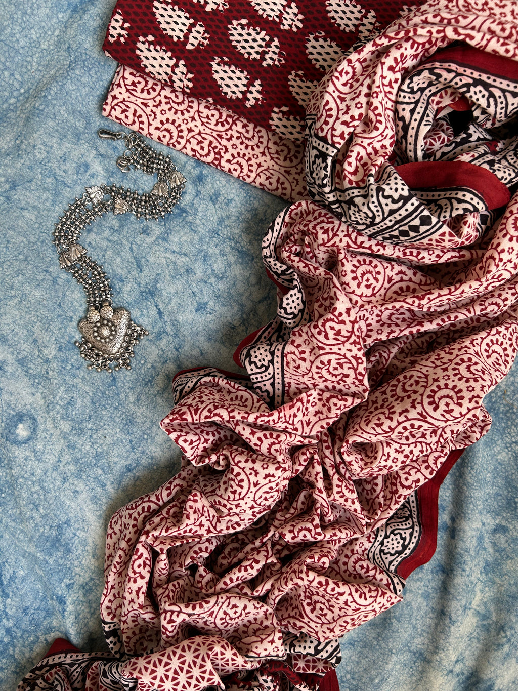 Natural Dyed Bagh Block Print Cotton Suit