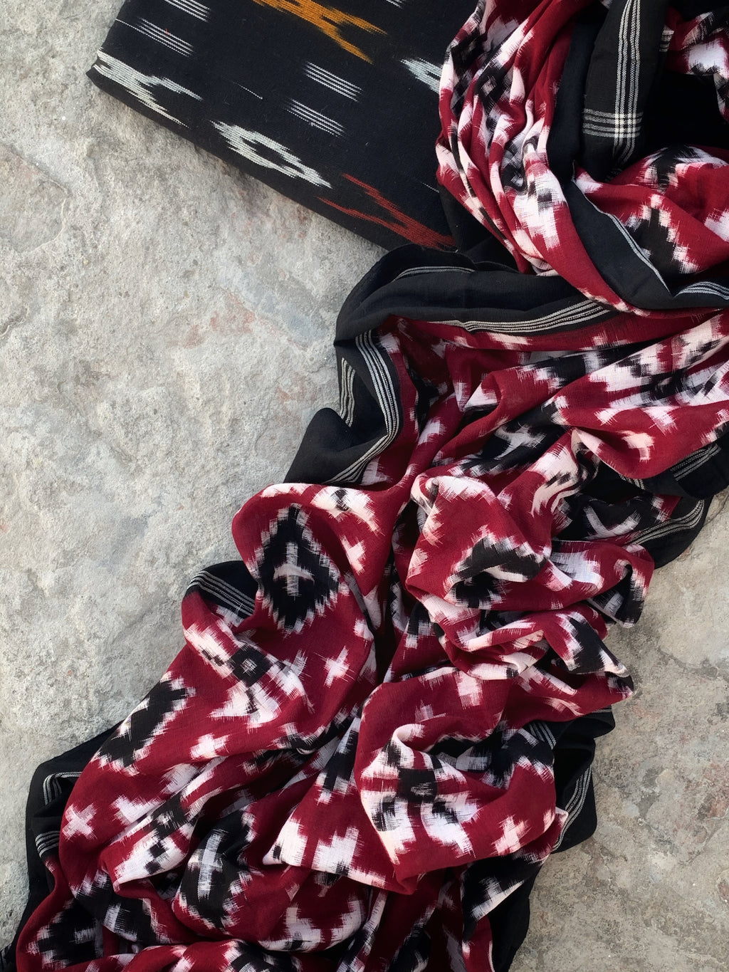 Handwoven Ikat Kurta  Dupatta set