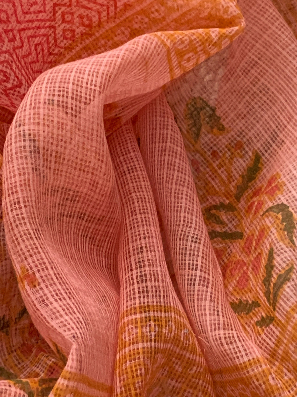Coral Pink Handcrafted Kota Suit