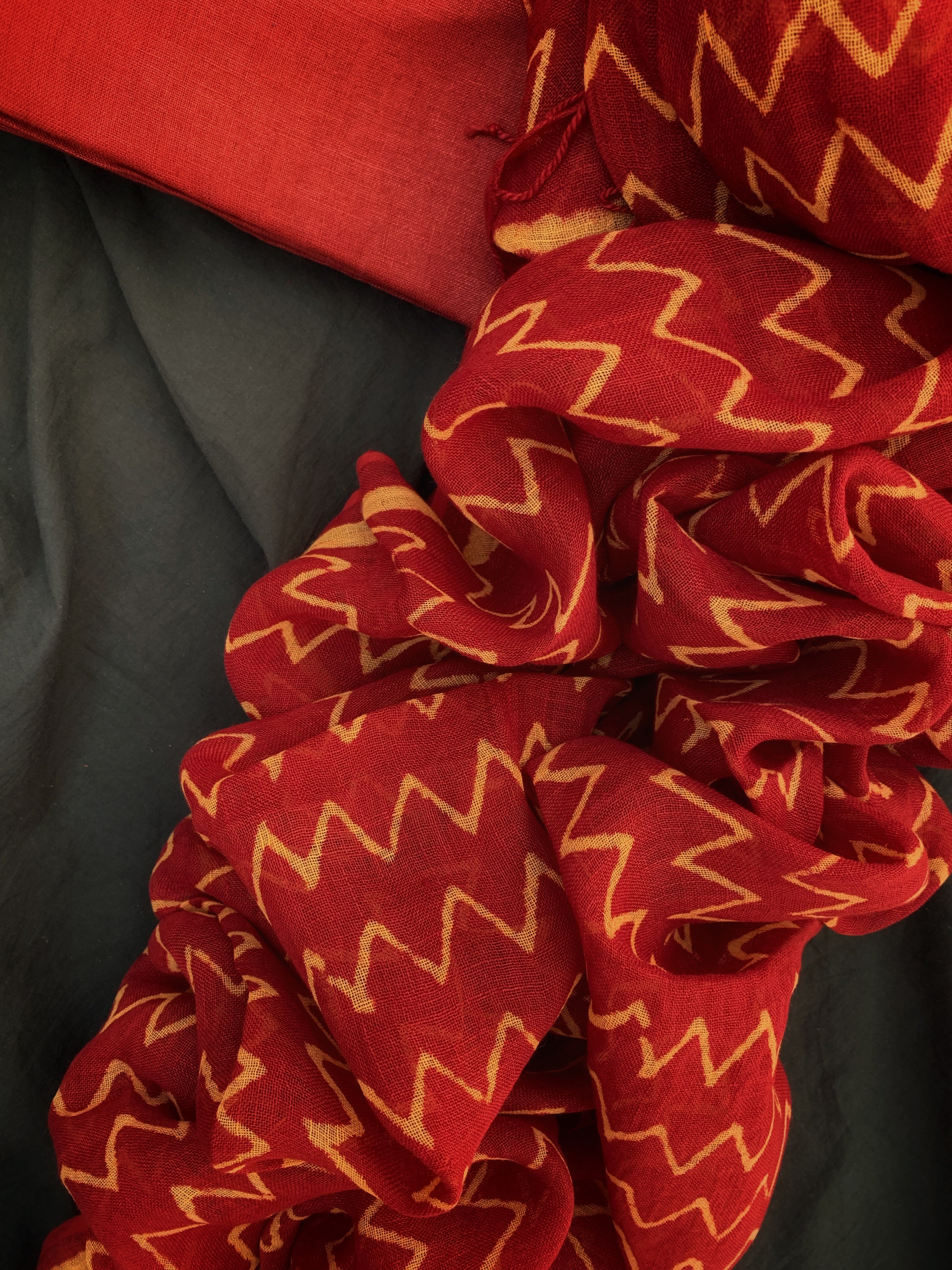 Red Linen Kurta Dupatta set