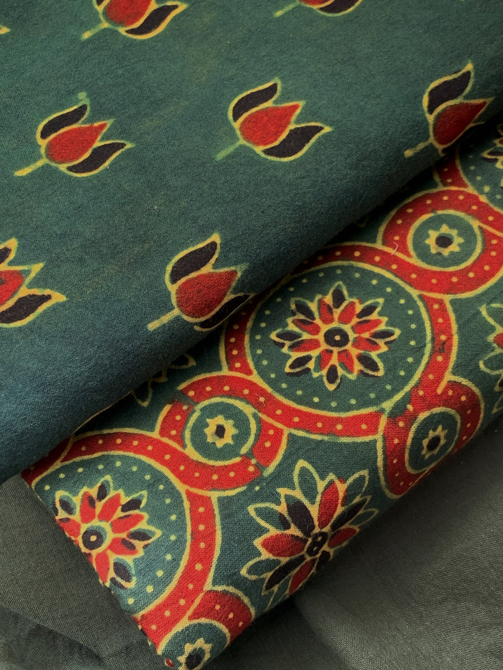 Handblock Ajrakh Cotton Kota Suit