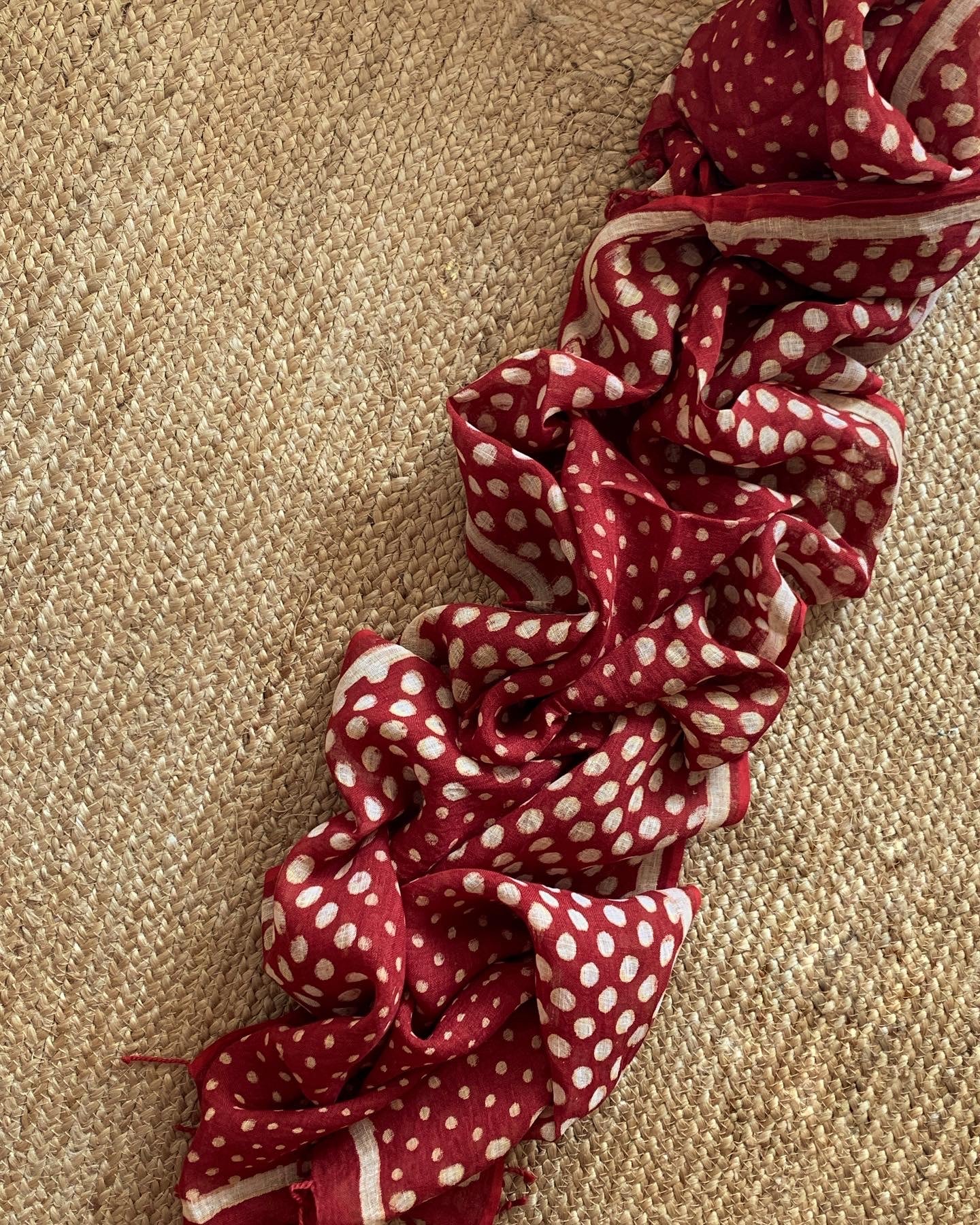Handblock Printed Linen Dupatta